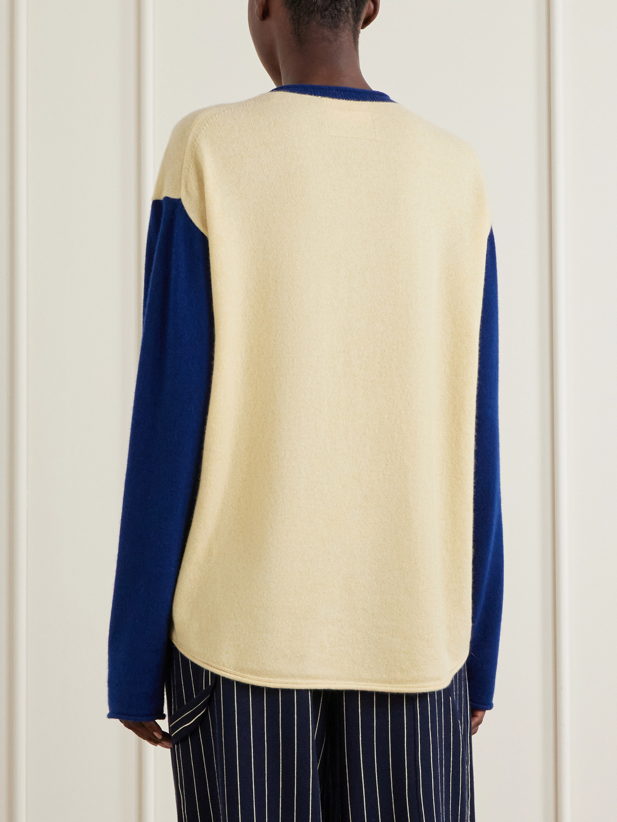 Baseball Two-Tone Cashmere Sweater