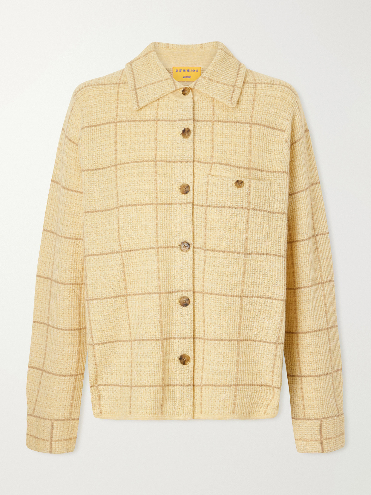 Dylan Checked Knitted Cashmere And Linen-Blend Shirt