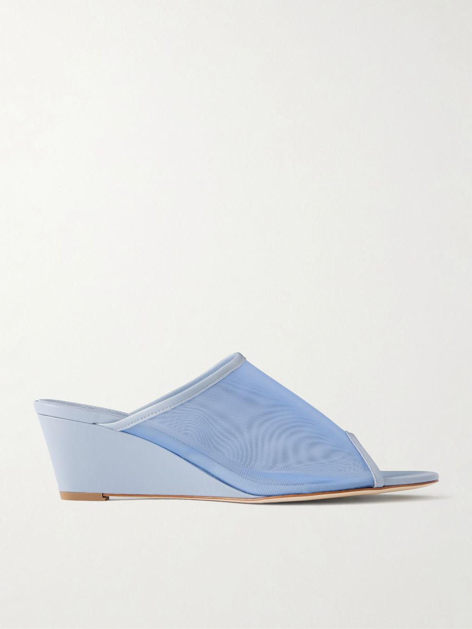 Suzanne leather-trimmed mesh sandals