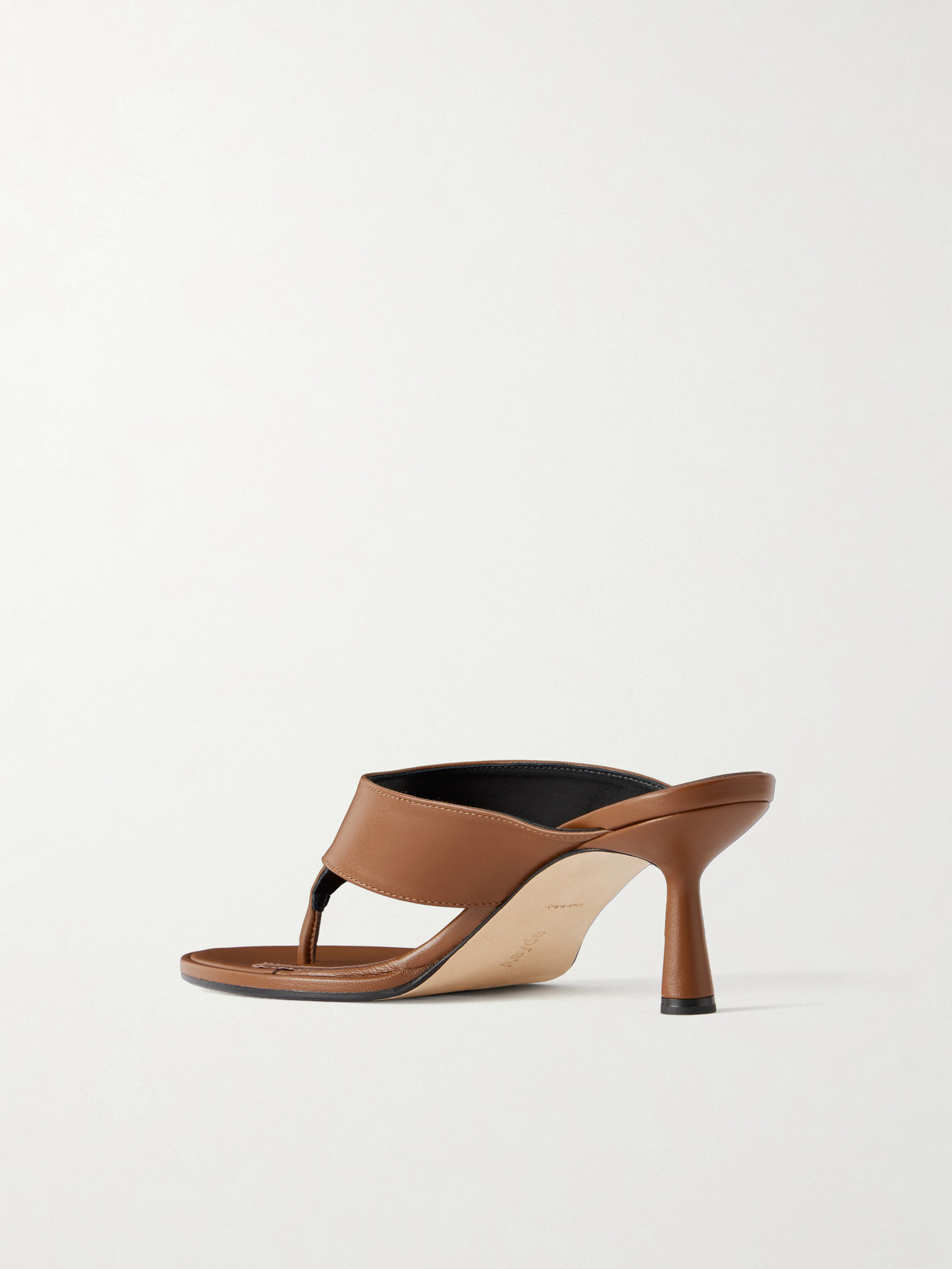 Aeyde Neutrals Refined Flared Heel Thong Sandals In Brown