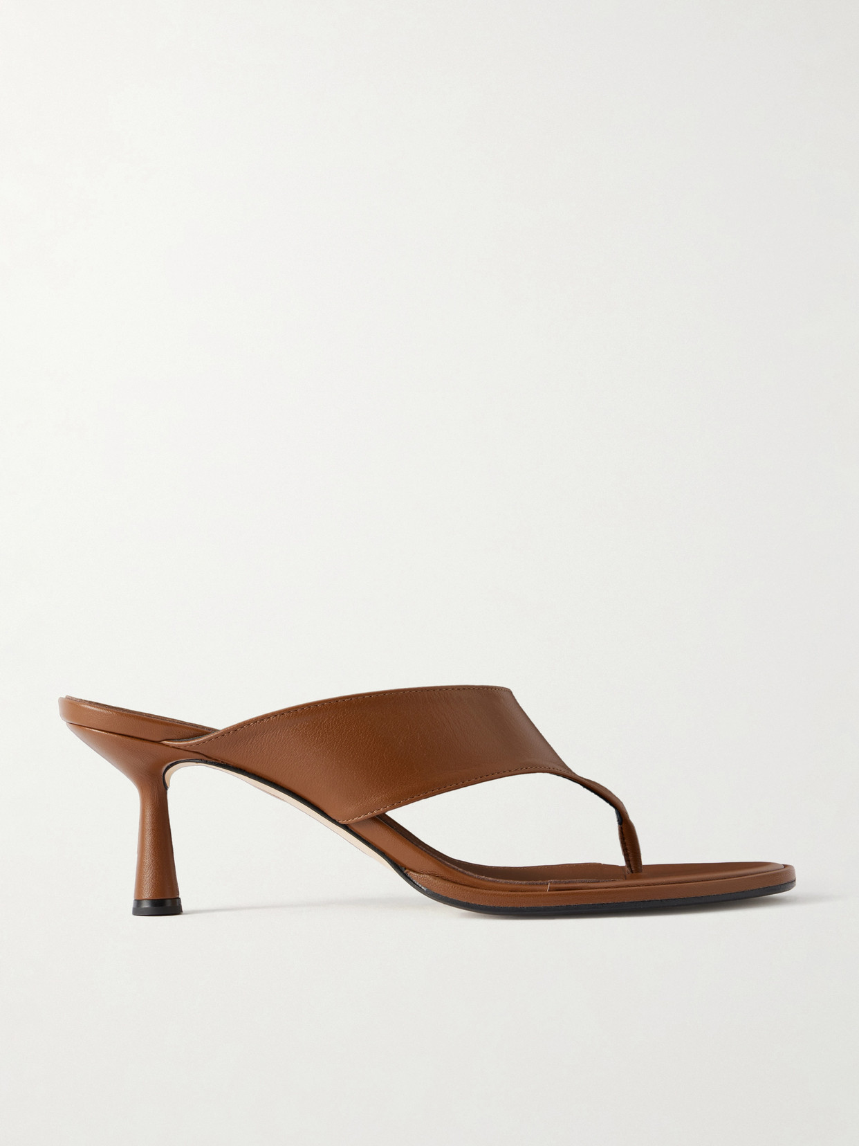 Aeyde Olenna 65 Leather Thong Sandals In Brown