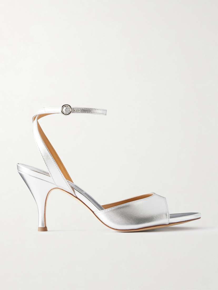 aeyde Jada 75 Metallic Leather Sandals