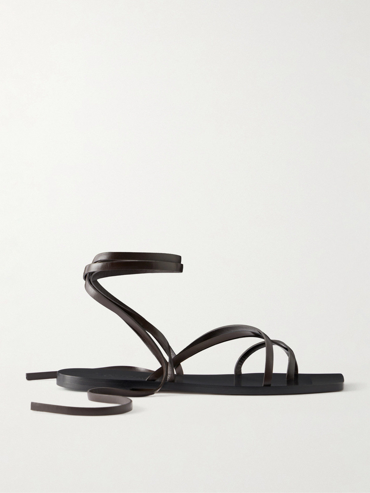Aeyde Norah Leather Sandals In Brown