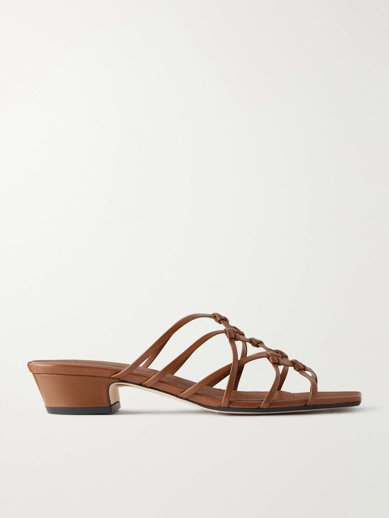 Aeyde Tahla Woven Leather Sandals In Brown