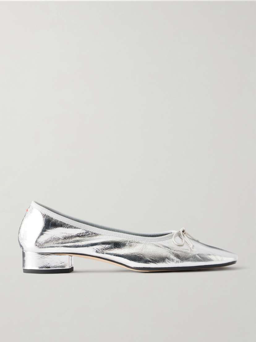 aeyde Onda Bow-detailed Crinkled Metallic Leather Pumps | Thumbnail 7
