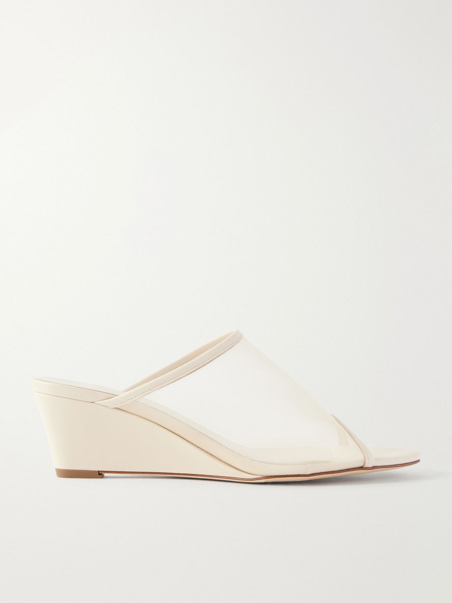 Suzanne leather-trimmed mesh sandals