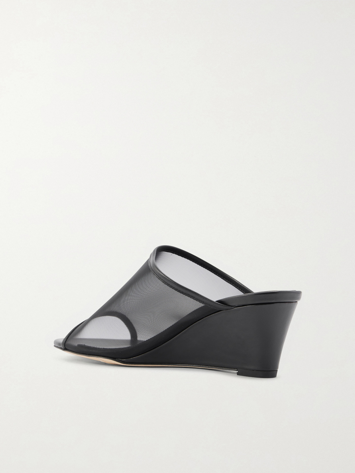 Aeyde Leather-mesh Suzanne Wedge Sandals 55 In Multi