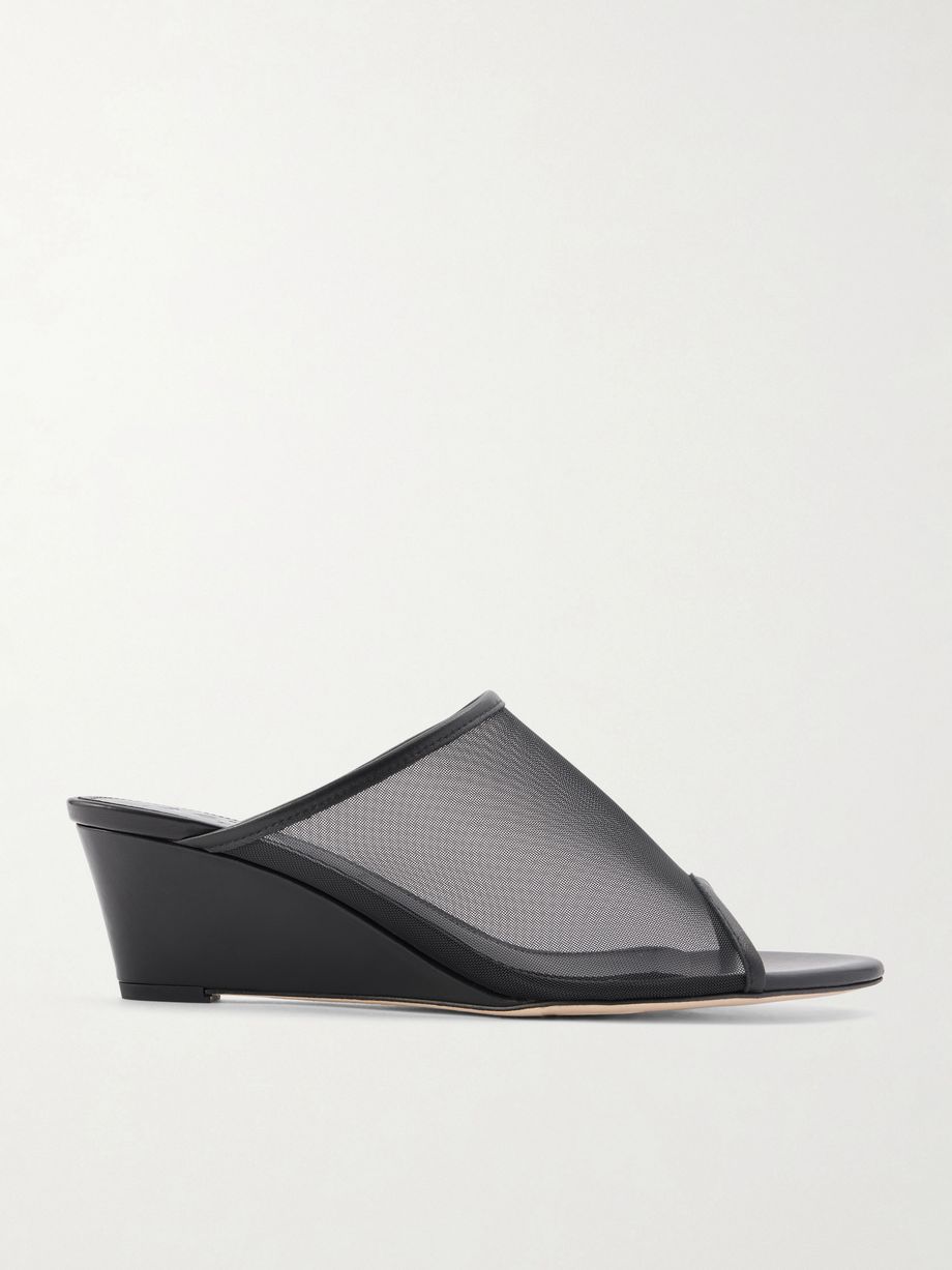 Suzanne leather-trimmed mesh sandals