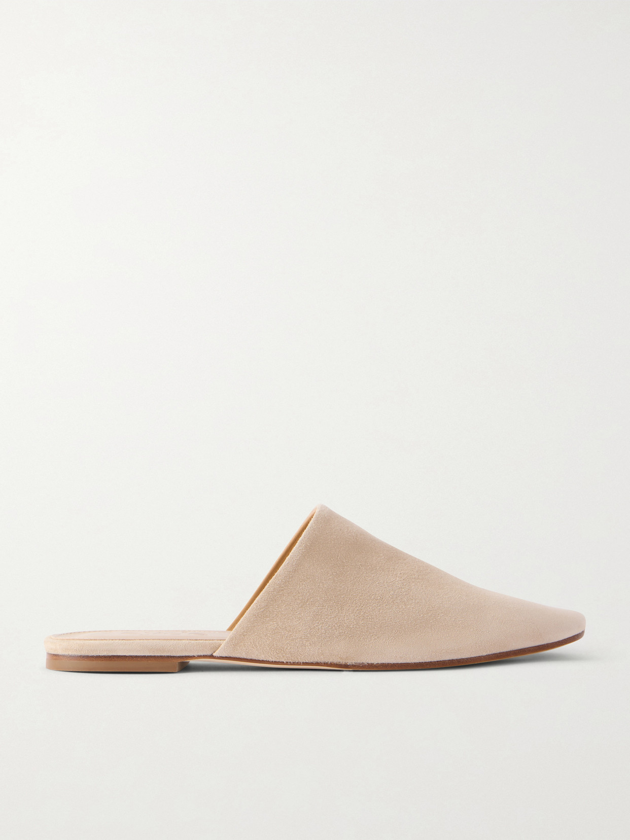 Aeyde Rega Suede Slides In Neutral