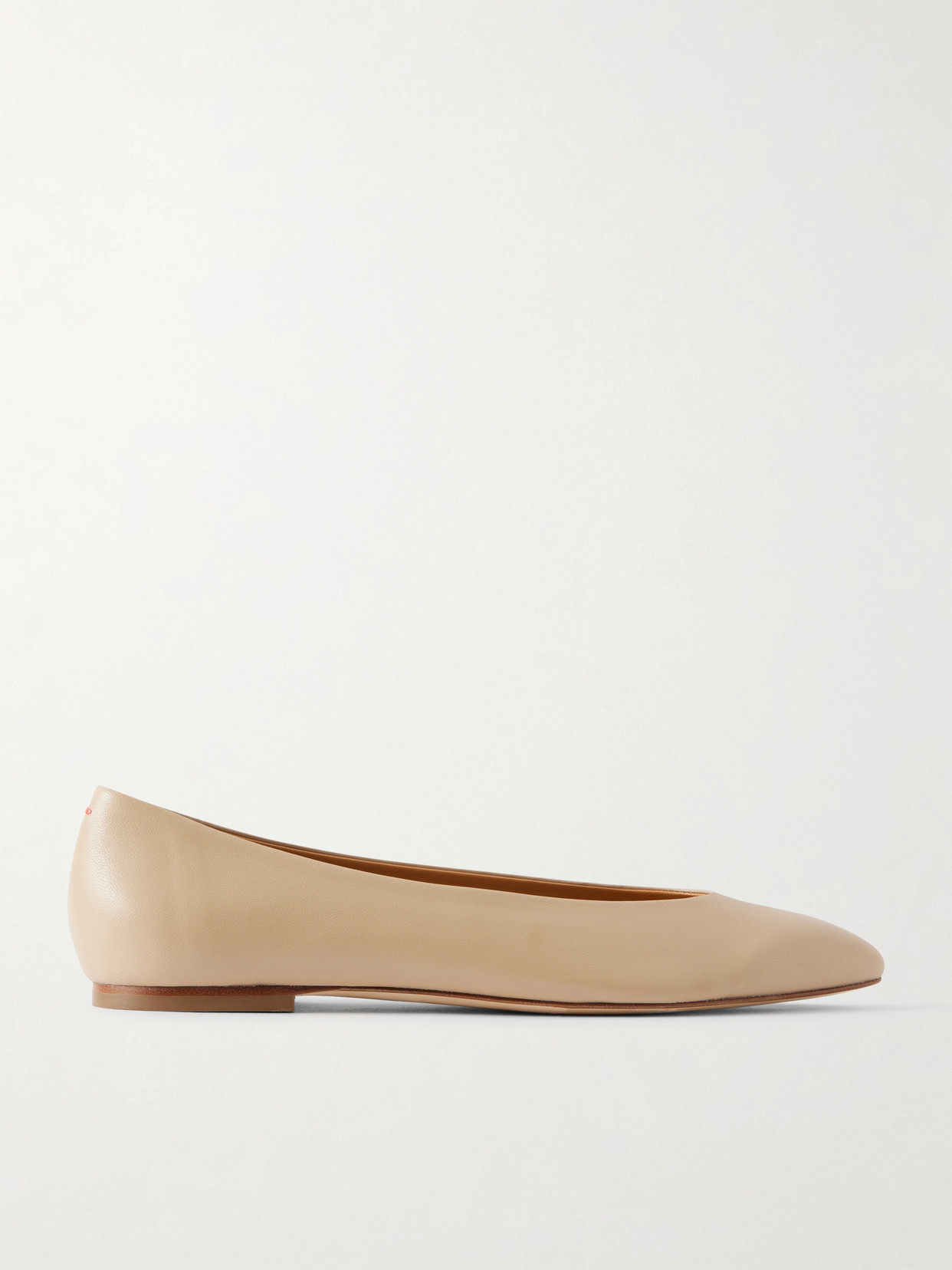 Aeyde Ellie Leather Ballet Flats In Neutral