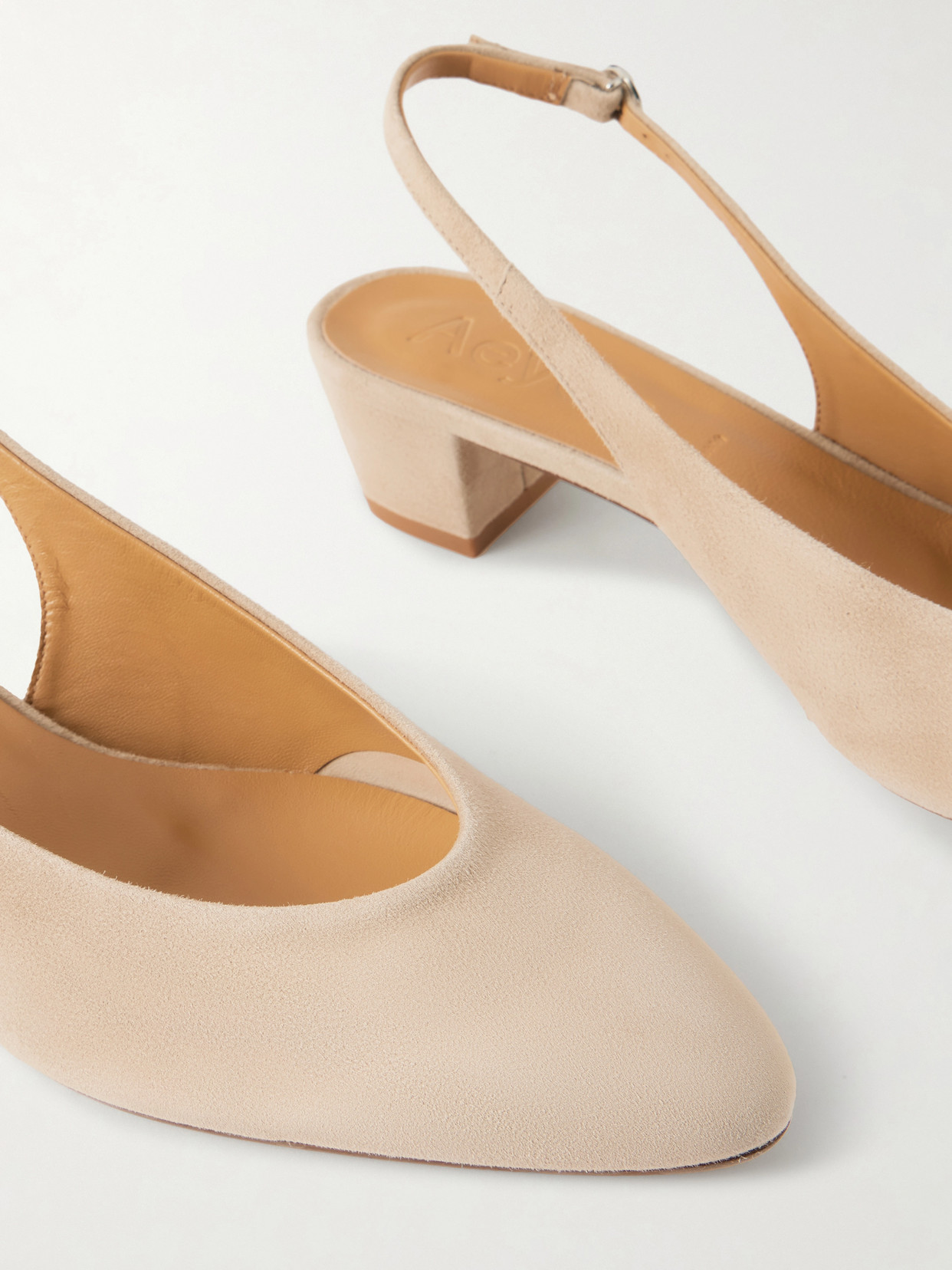 Aeyde Celeste Slingback Leather Pumps In Neutral