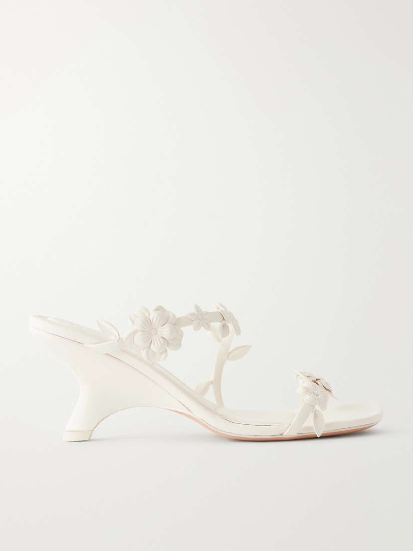 Simkhai Willow Floral-appliquéd Leather Sandals