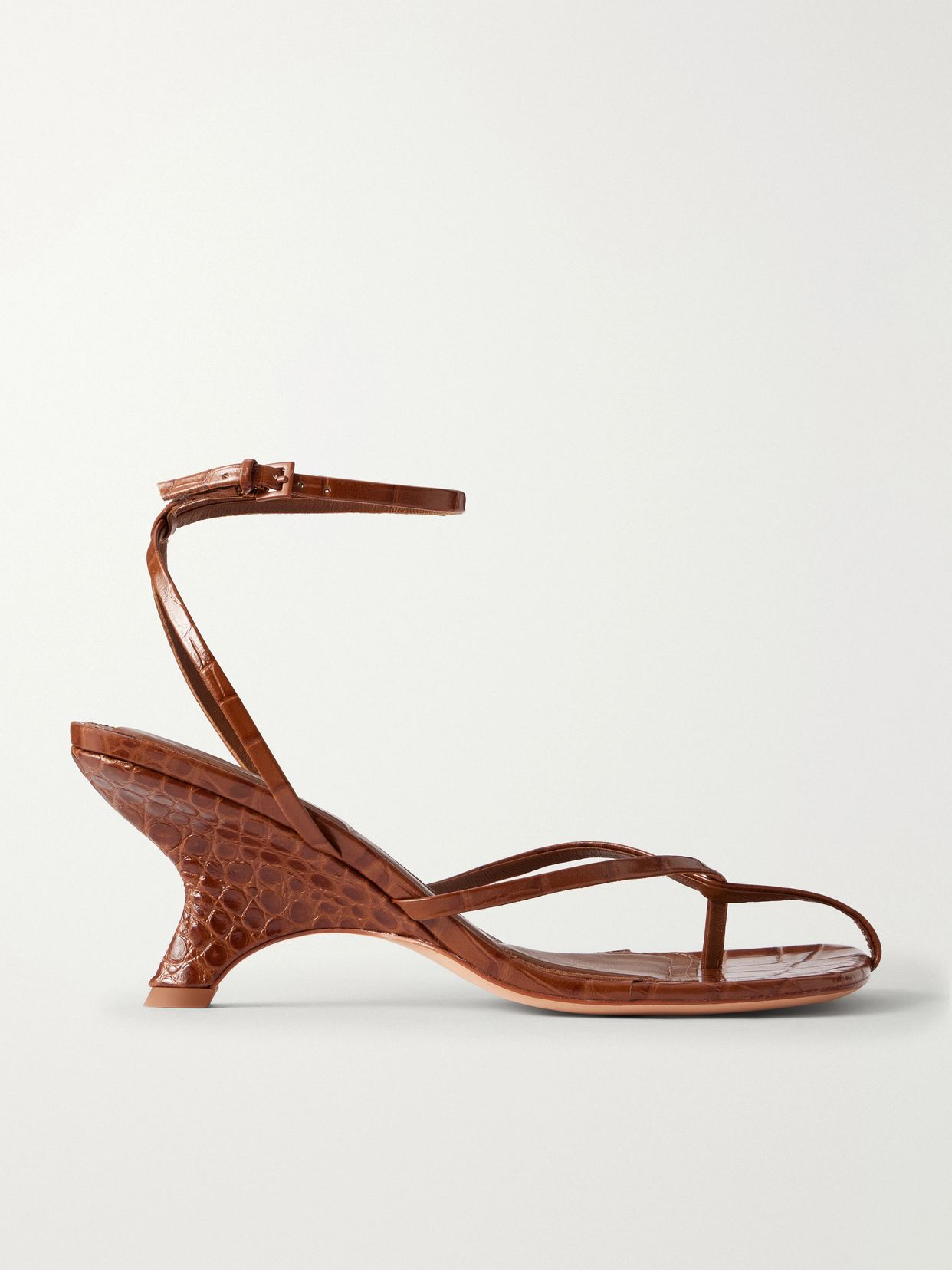 kelsey croc effect leather sandals