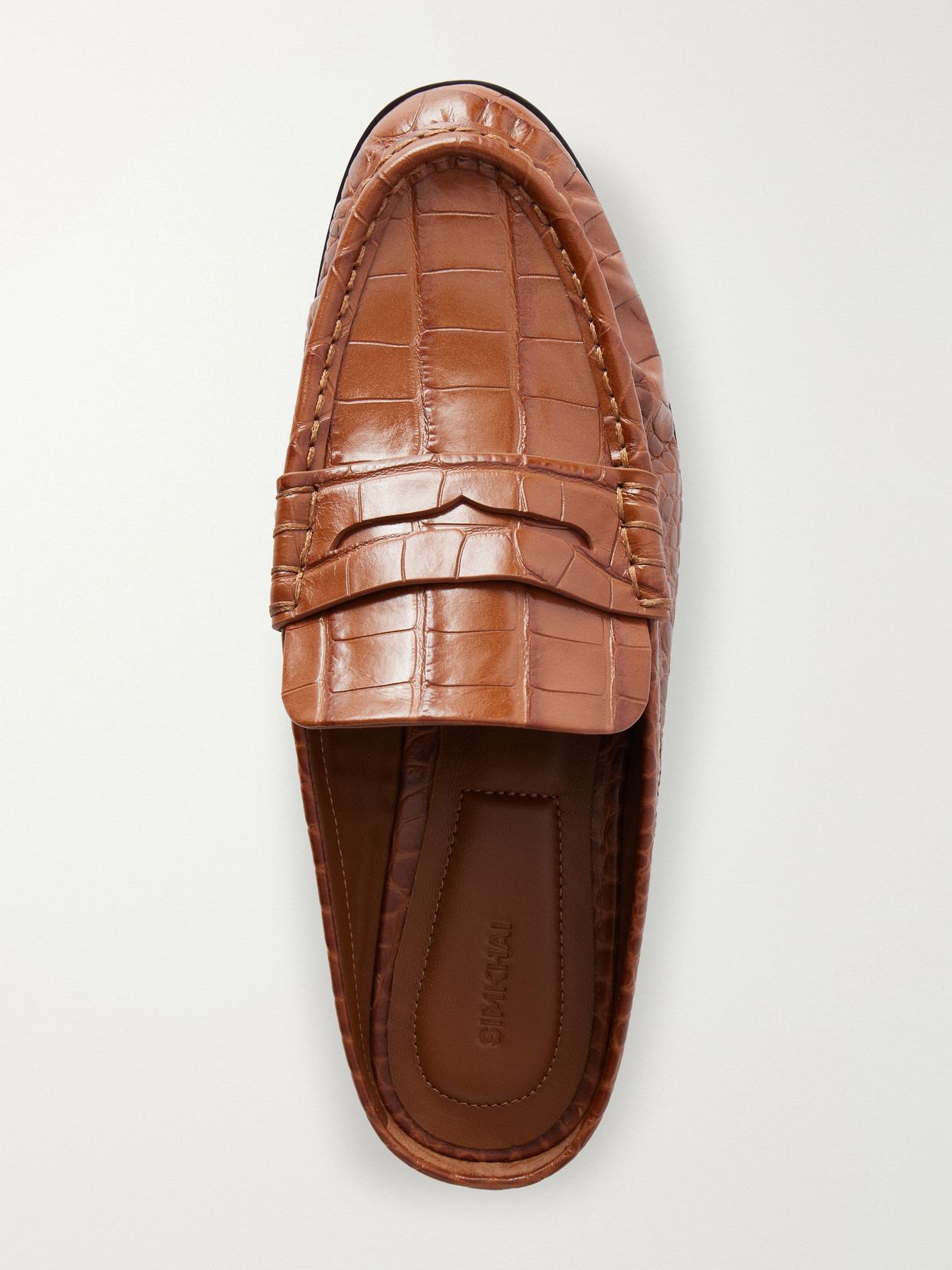 Dean Croc-Effect Leather Slip-Ons