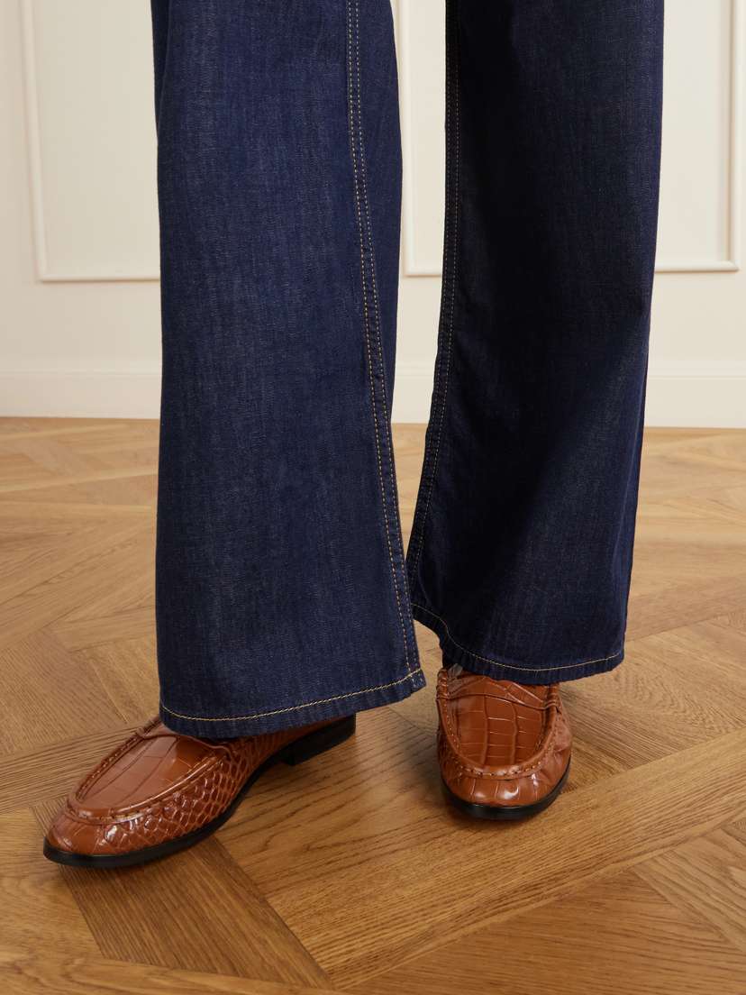 Simkhai Dean Croc-effect Leather Slip-ons | Thumbnail 2 Simkhai Dean Croc-effect Leather Slip-ons | Thumbnail 2