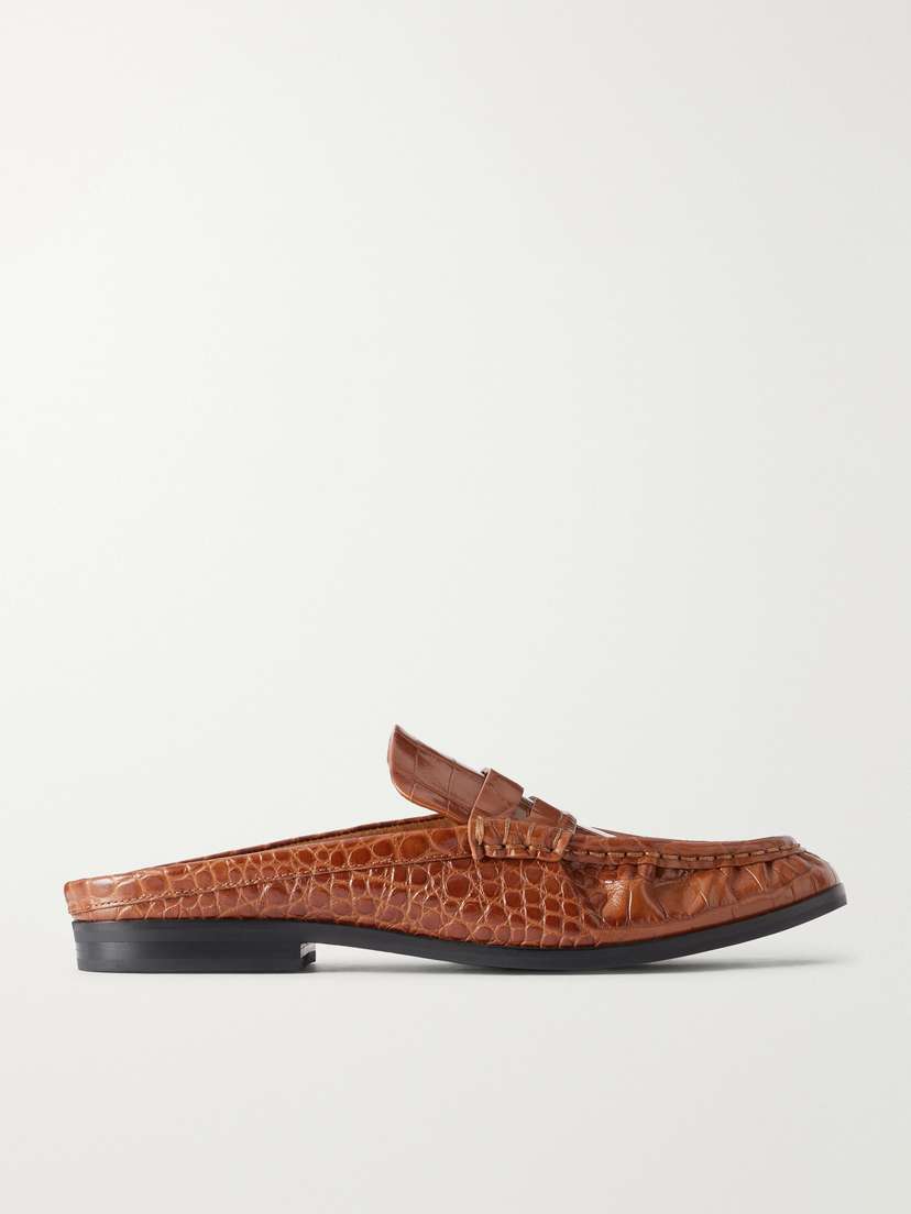 Simkhai Dean Croc-effect Leather Slip-ons