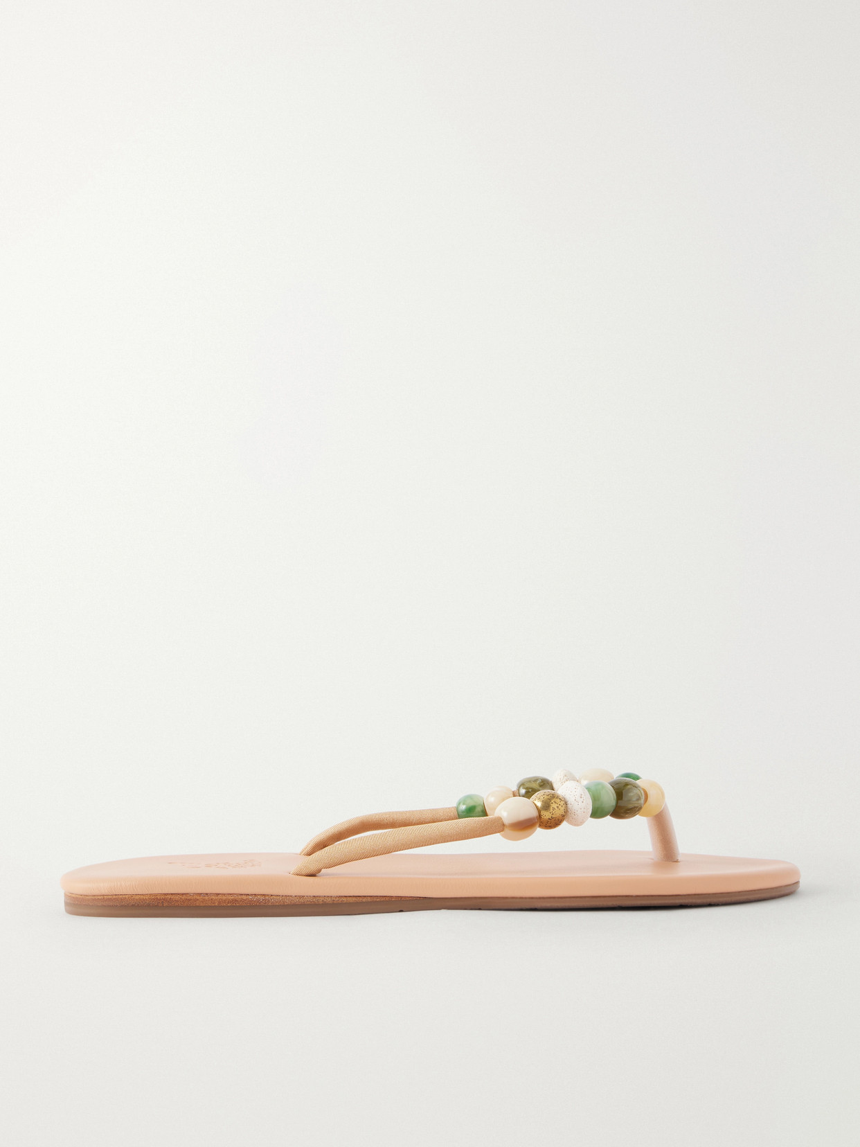 Ancient Greek Sandals Saionara Bead-embellished Leather Flip Flops In Multi