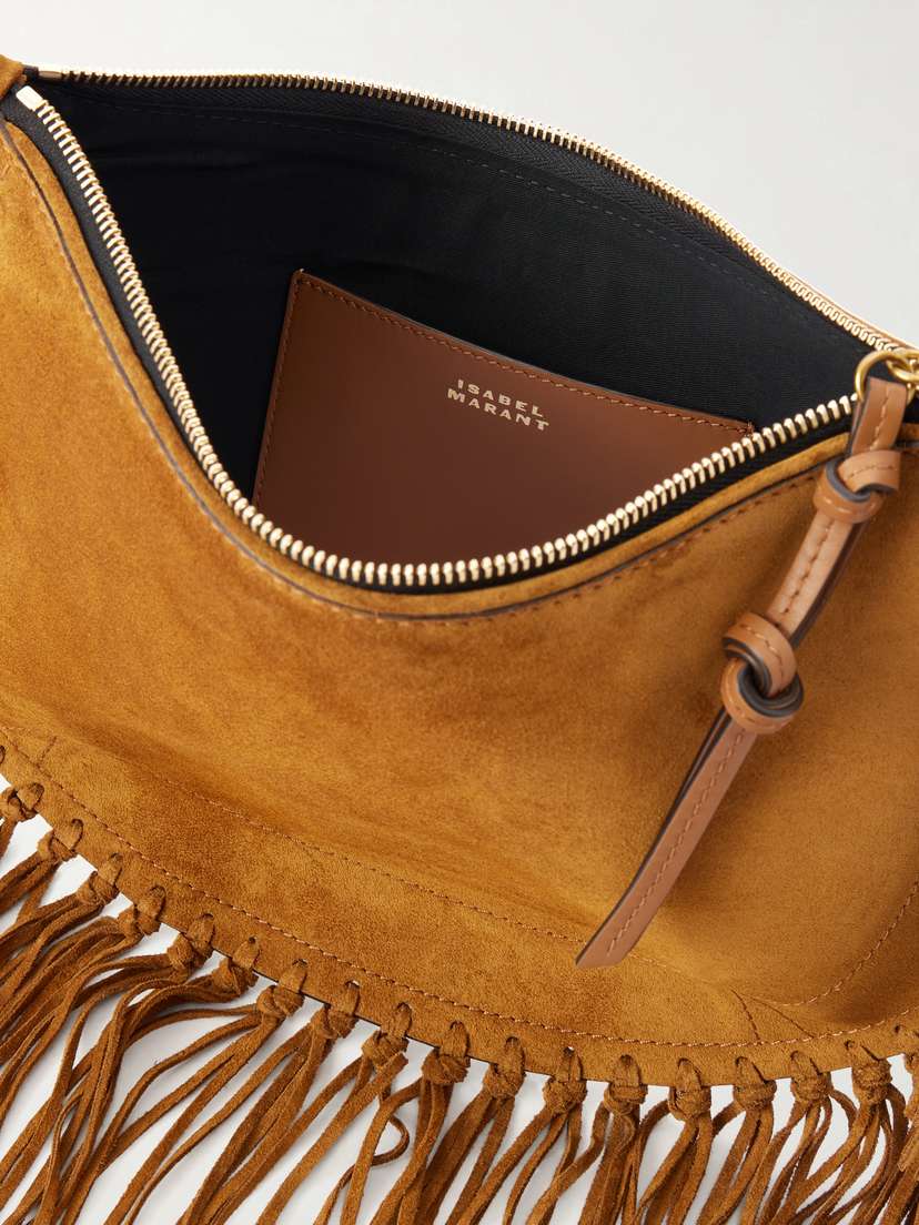 Isabel Marant Oskan Soft Fringed Suede Shoulder Bag | Thumbnail 6