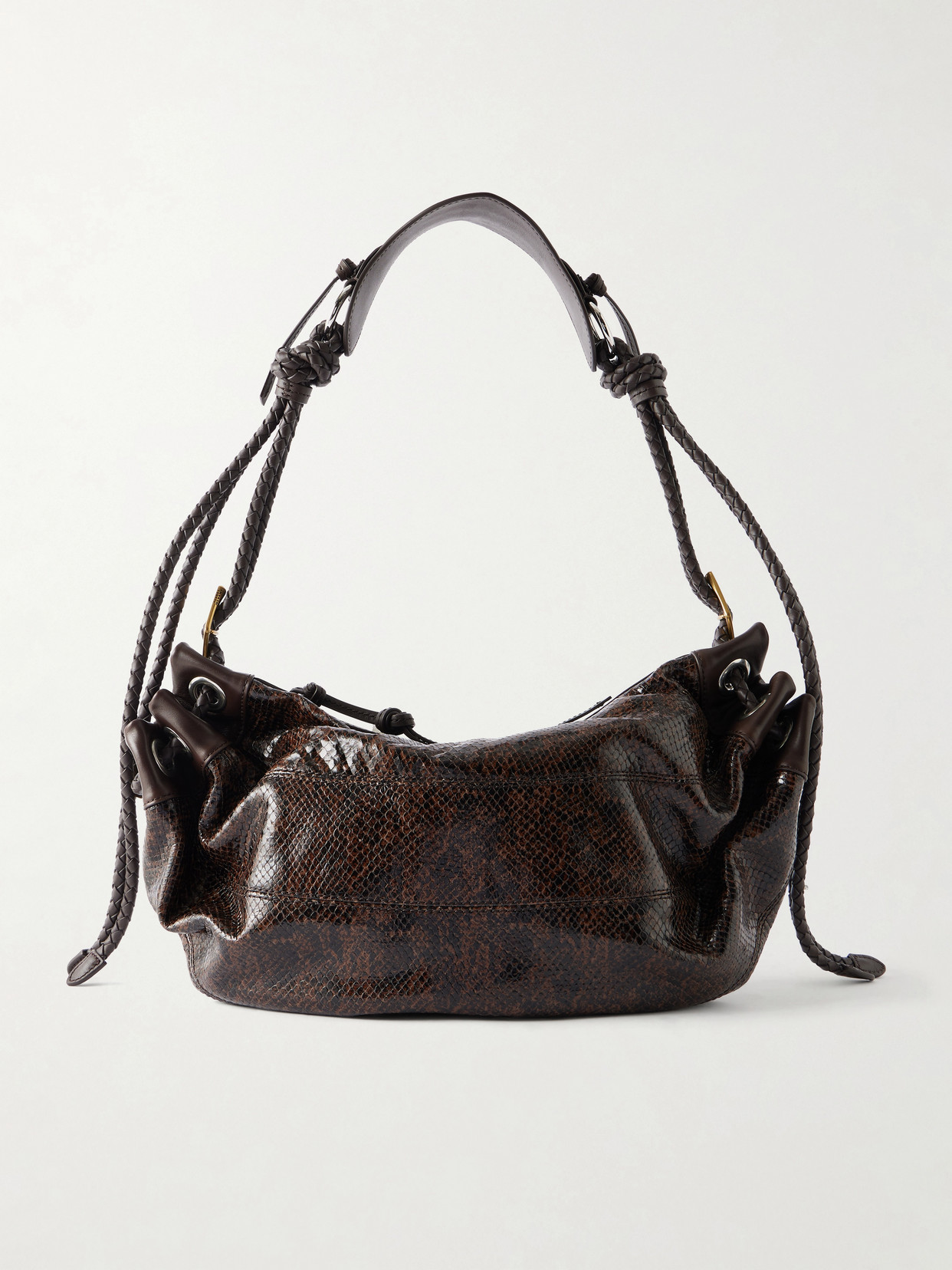 Isabel Marant Maia Snake-effect Leather Shoulder Bag In Brown