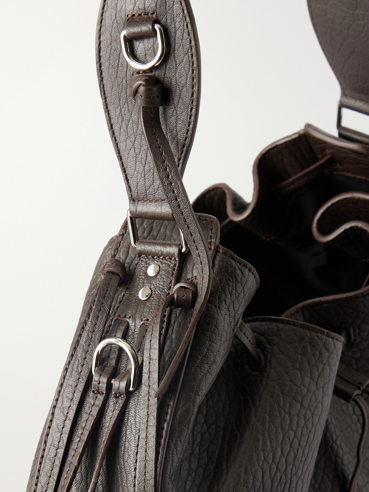 Bolton Tasseled Textured-Leather Shoulder Bag
