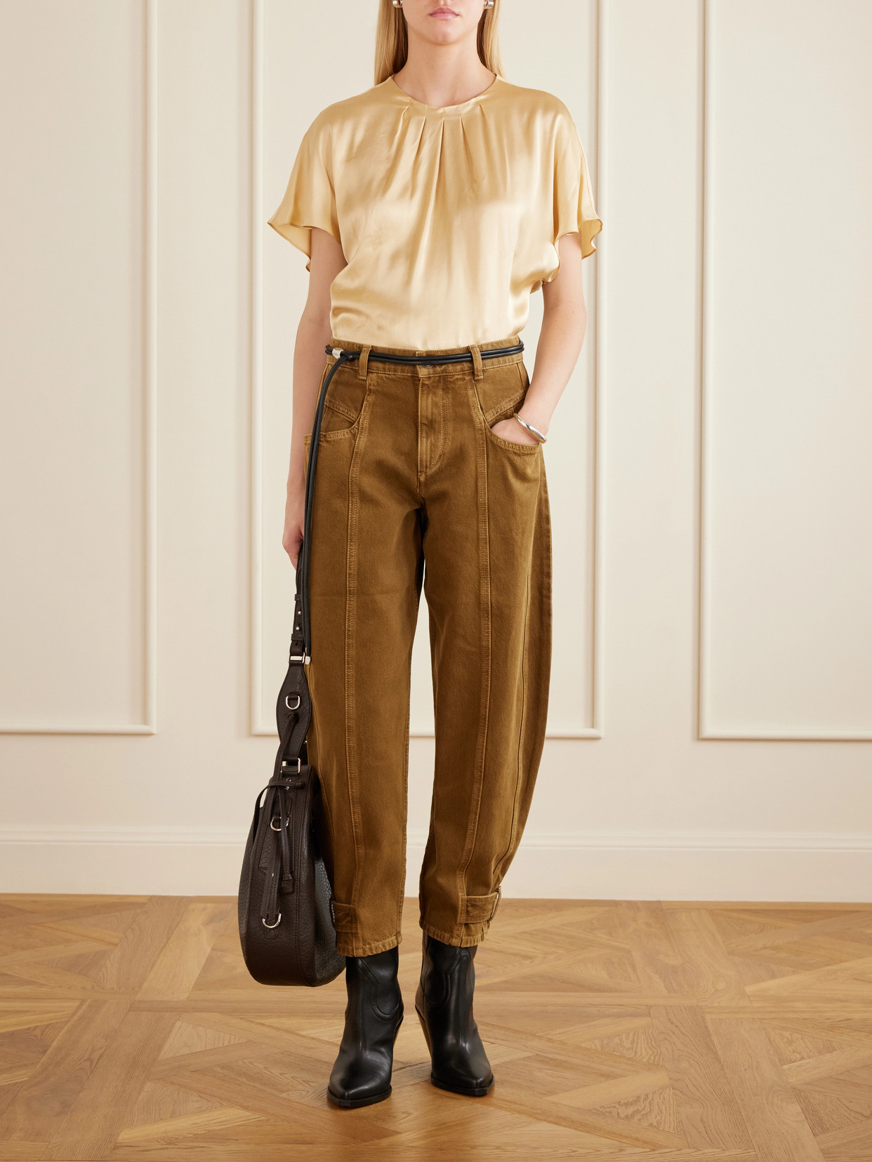 Bolton Tasseled Textured-Leather Shoulder Bag
