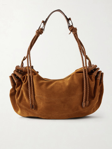 Isabel Marant Maia large leather-trimmed suede shoulder bag