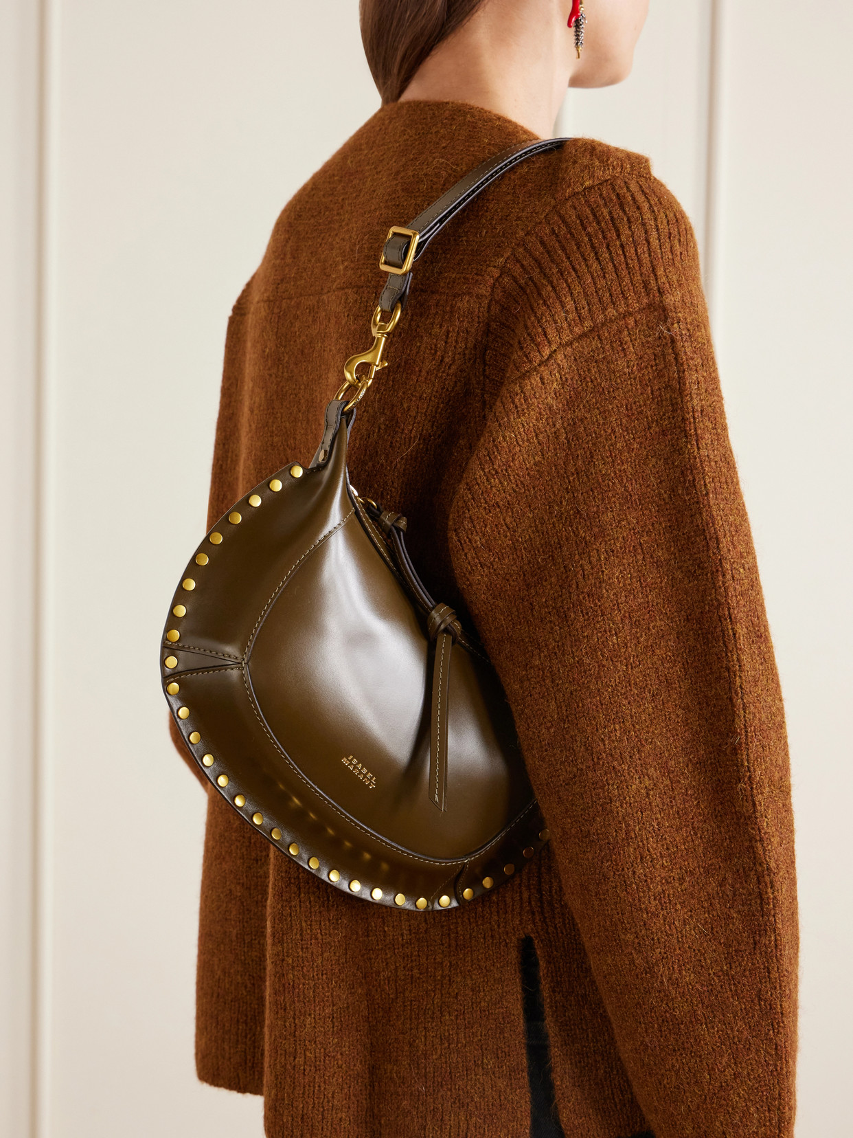 Oskan Moon Studded Shoulder Bag
