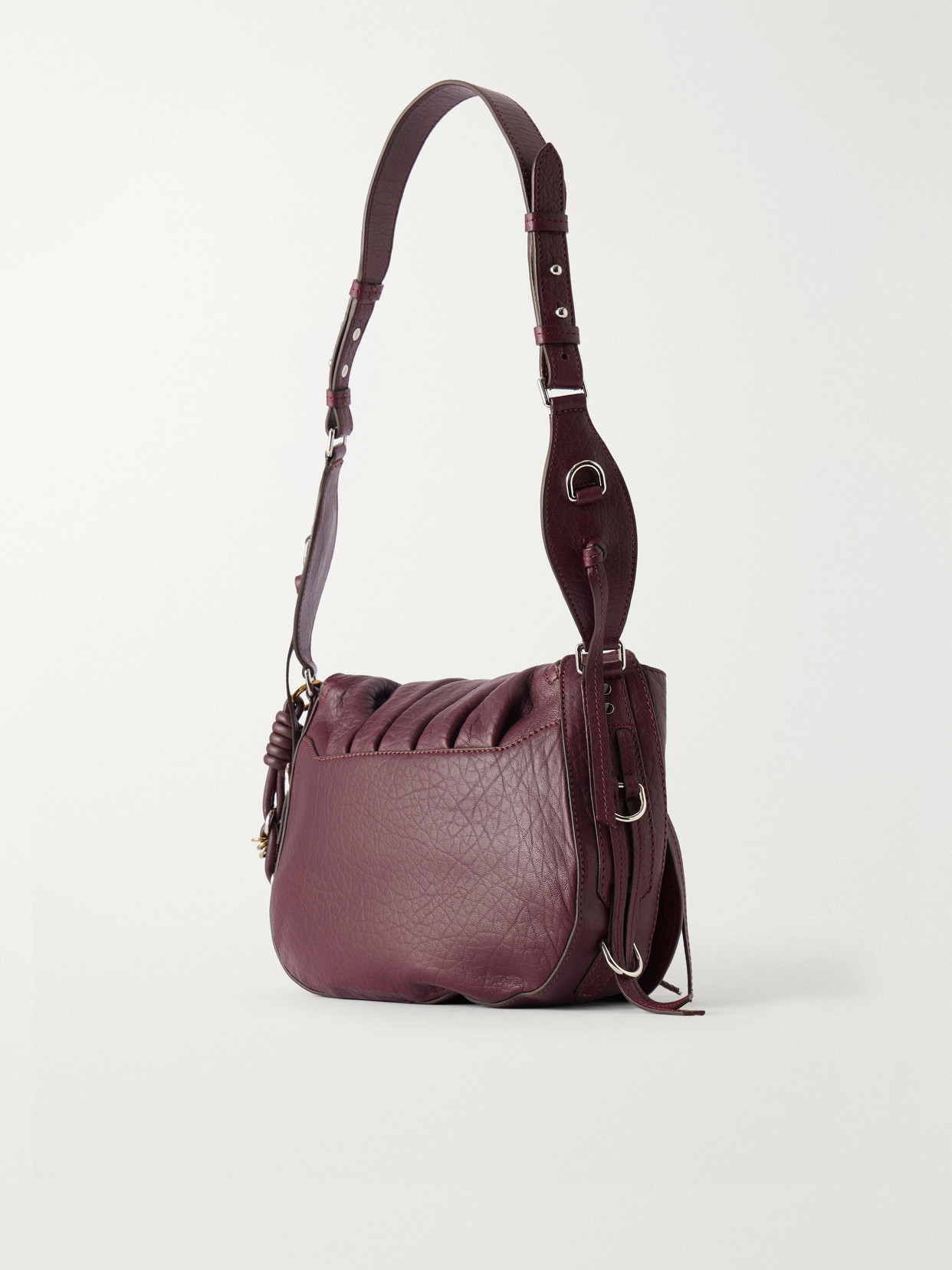Bolton Embellished Tasseled Textured-Leather Shoulder Bag