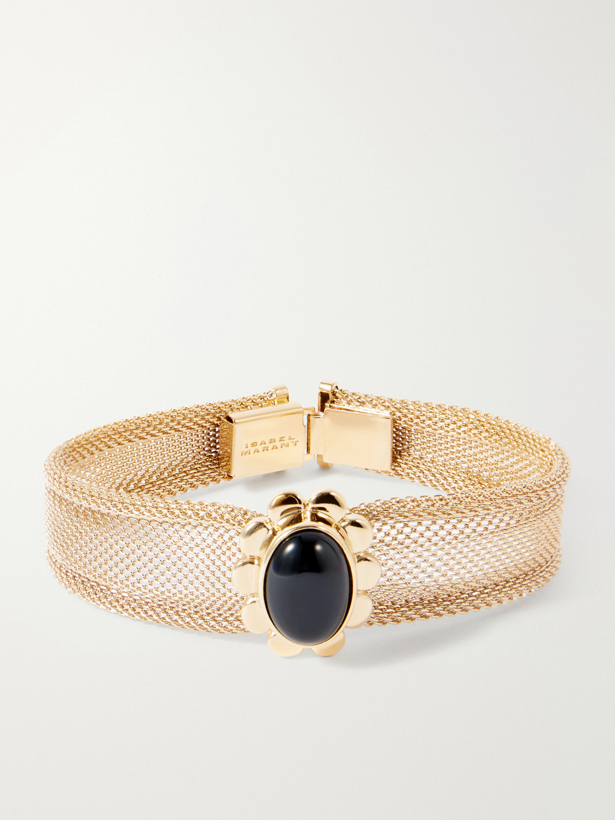 Isabel Marant Hanae Gold-tone Sodalite Bracelet In Black