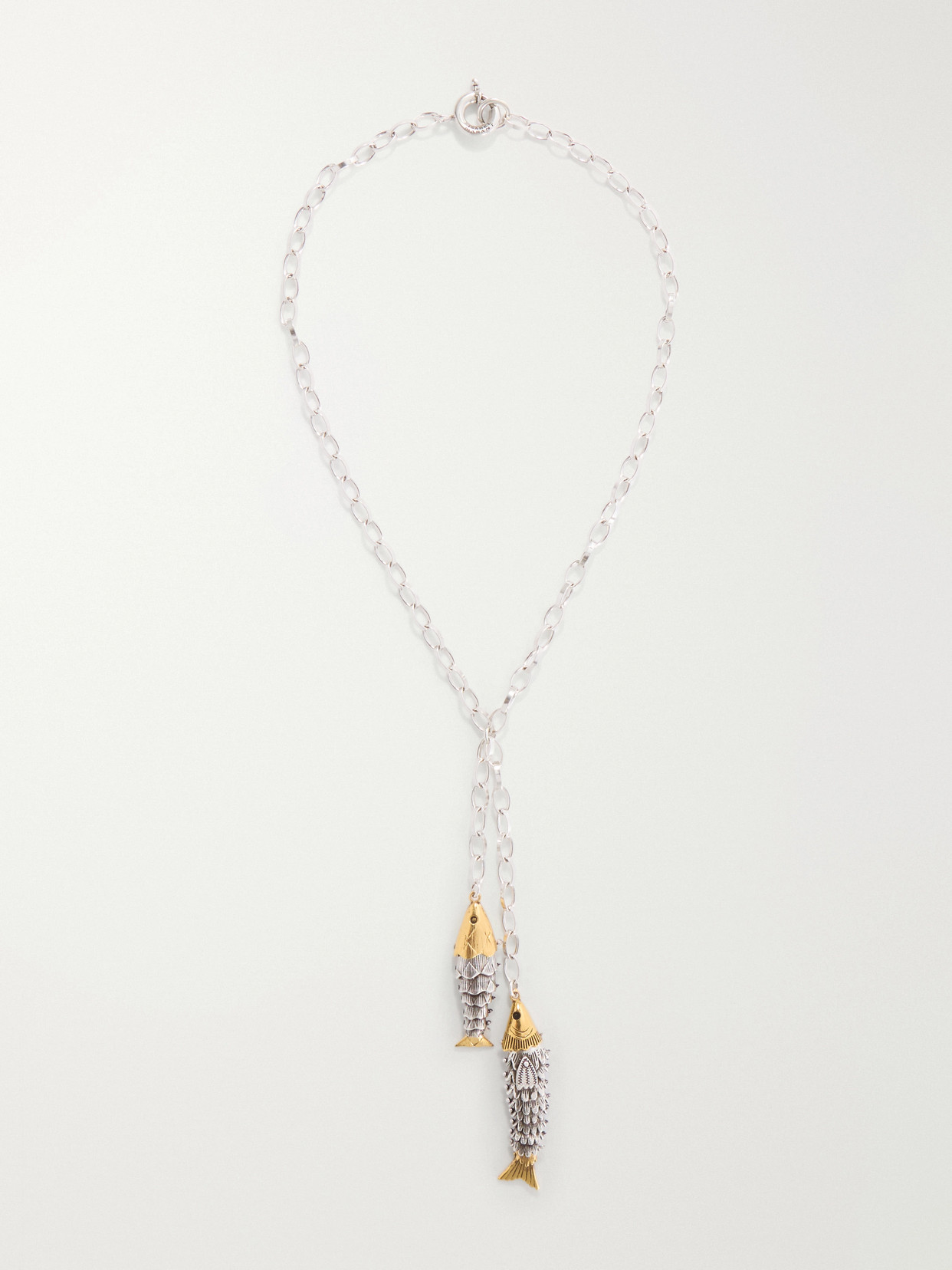 Isabel Marant River Silver And Gold-tone Necklace In Gray