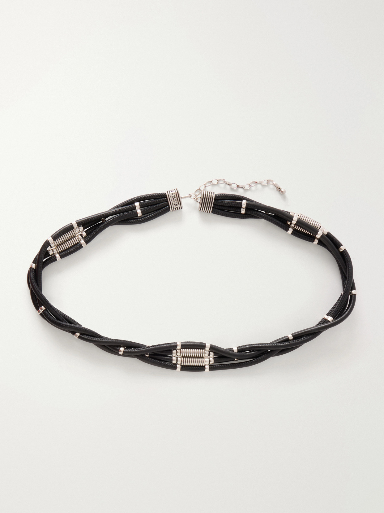 Isabel Marant Tylka Embellished Braided Leather Belt In Black