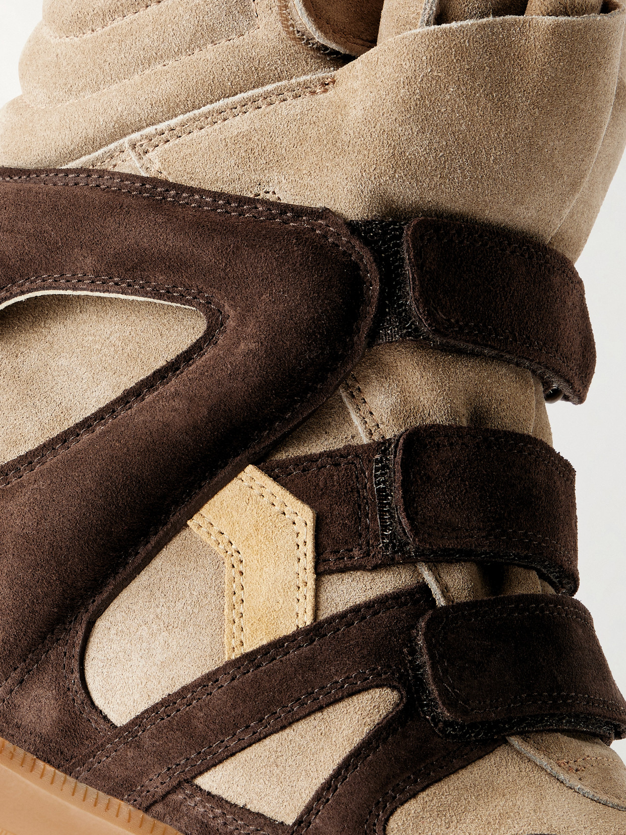 Bekett Leather-Trimmed Suede High-Top Wedge Sneakers