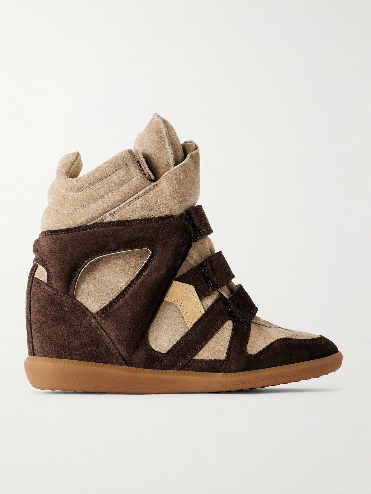 bekett two tone suede wedge sneakers