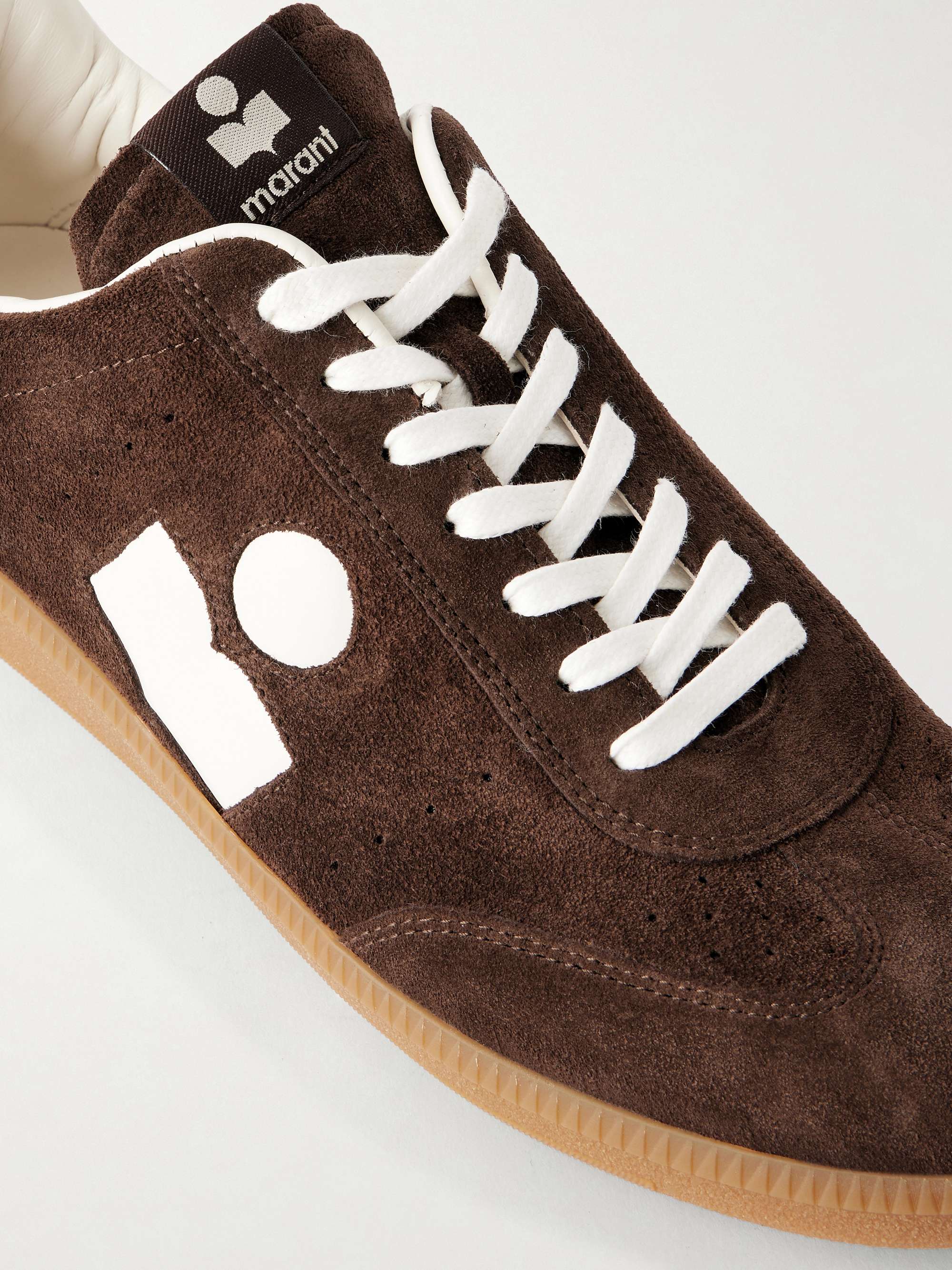 ISABEL MARANT Bryce leather-trimmed suede sneakers | NET-A-PORTER