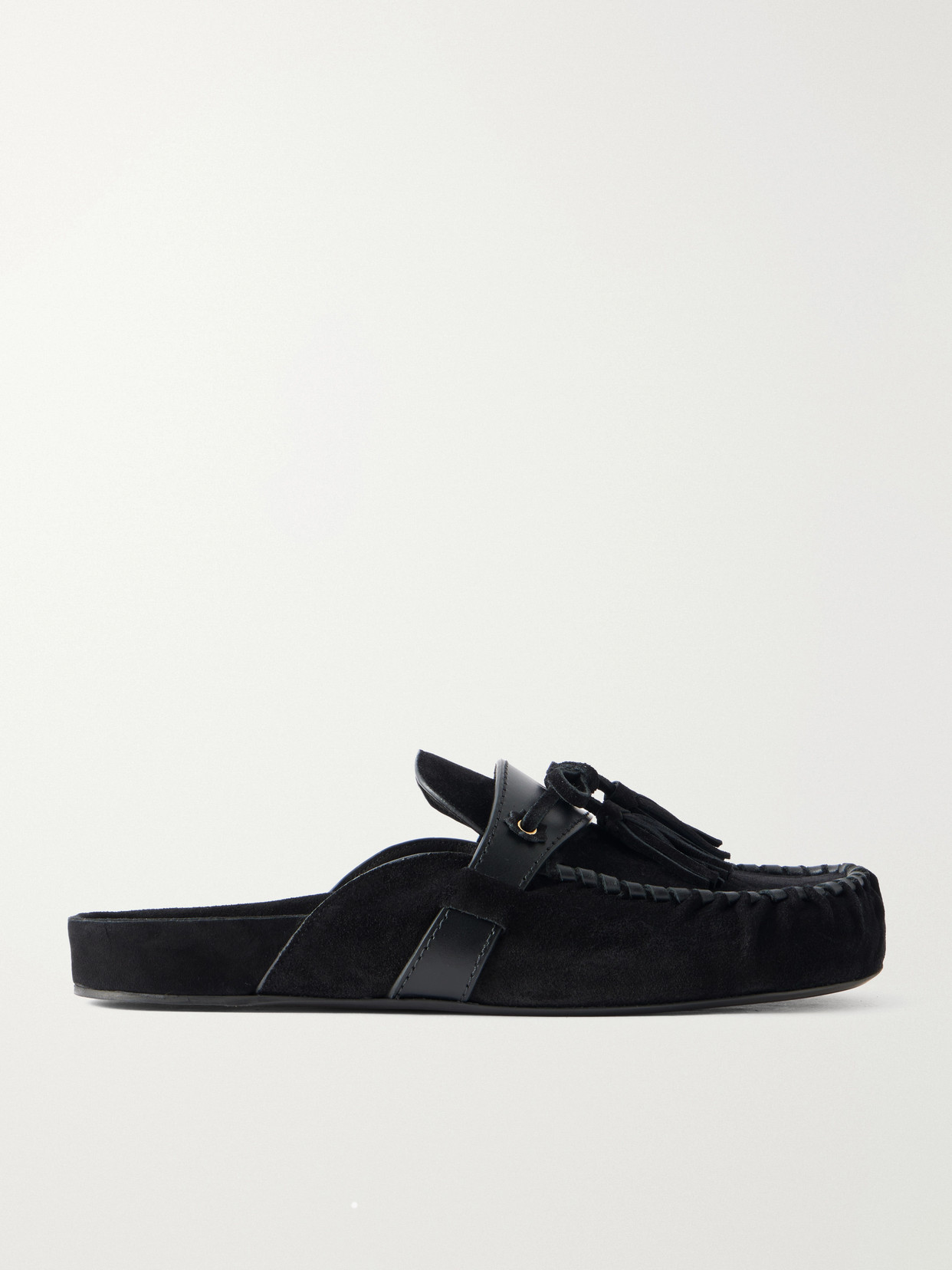 ISABEL MARANT - Malvin Leather-trimmed Suede Mules - Black