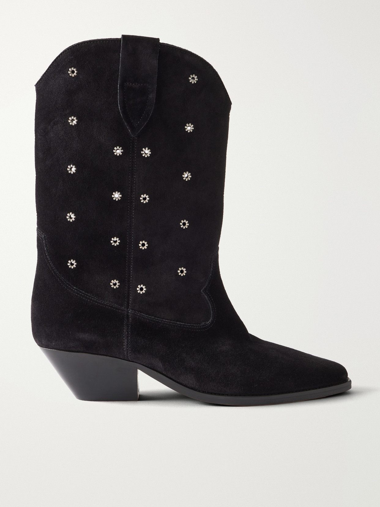 Isabel Marant Duerto Embellished Suede Ankle Boots In Black