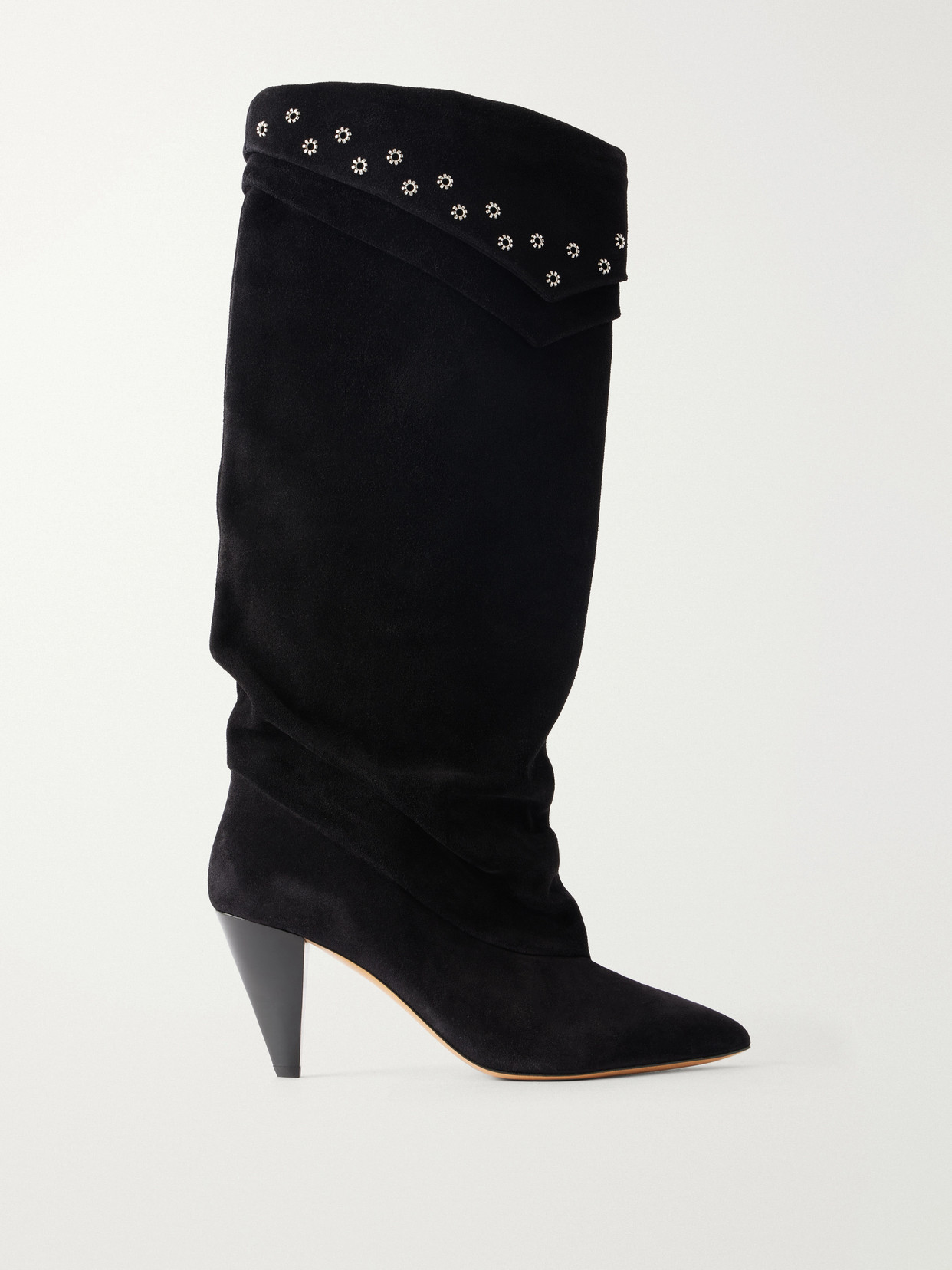 ISABEL MARANT - Lezra Embellished Suede Ankle Boots - Black