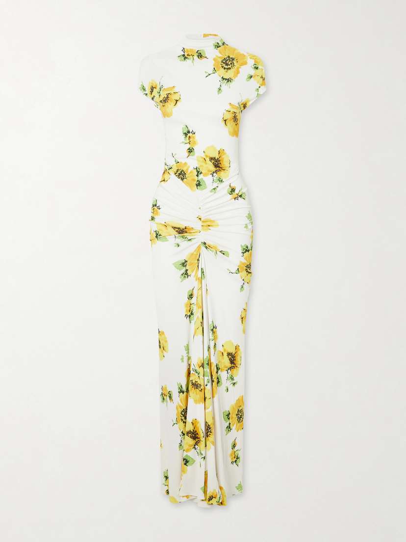 Alaïa Floral-print Jersey Draped Maxi Dress | Thumbnail 5 Alaïa Floral-print Jersey Draped Maxi Dress | Thumbnail 5