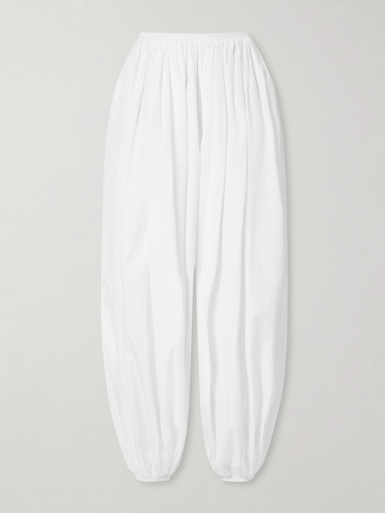 Alaïa Striped Cotton-poplin Tapered Pants In White