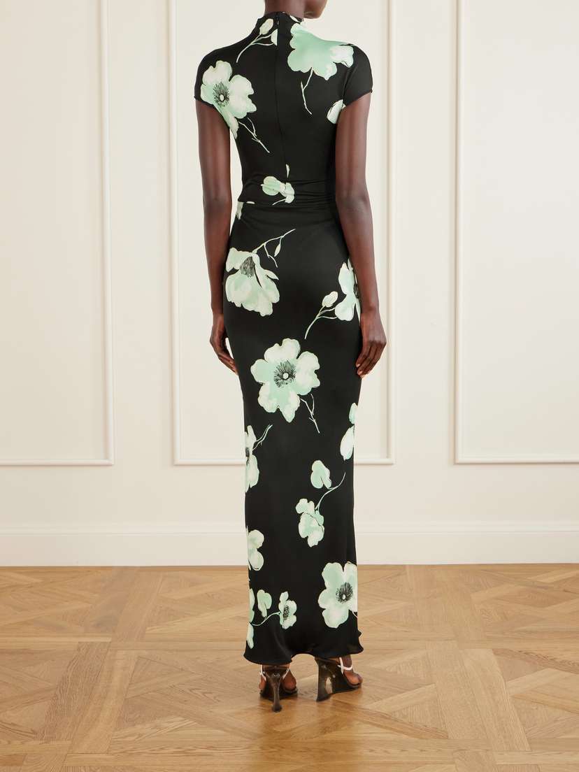 Alaïa Jersey Floral-print Maxi Dress | Thumbnail 3 Alaïa Jersey Floral-print Maxi Dress | Thumbnail 3