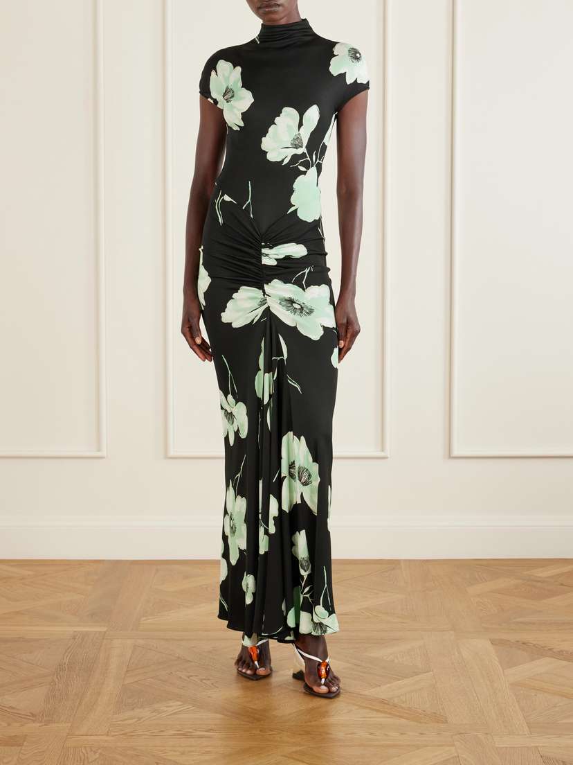 Alaïa Jersey Floral-print Maxi Dress | Thumbnail 2 Alaïa Jersey Floral-print Maxi Dress | Thumbnail 2