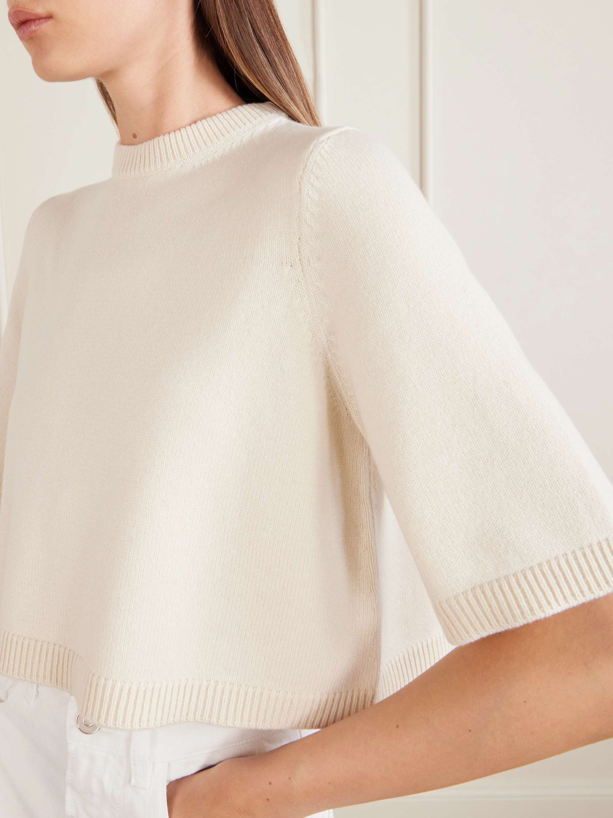 ALAÏA Cropped cashmere-blend sweater | NET-A-PORTER