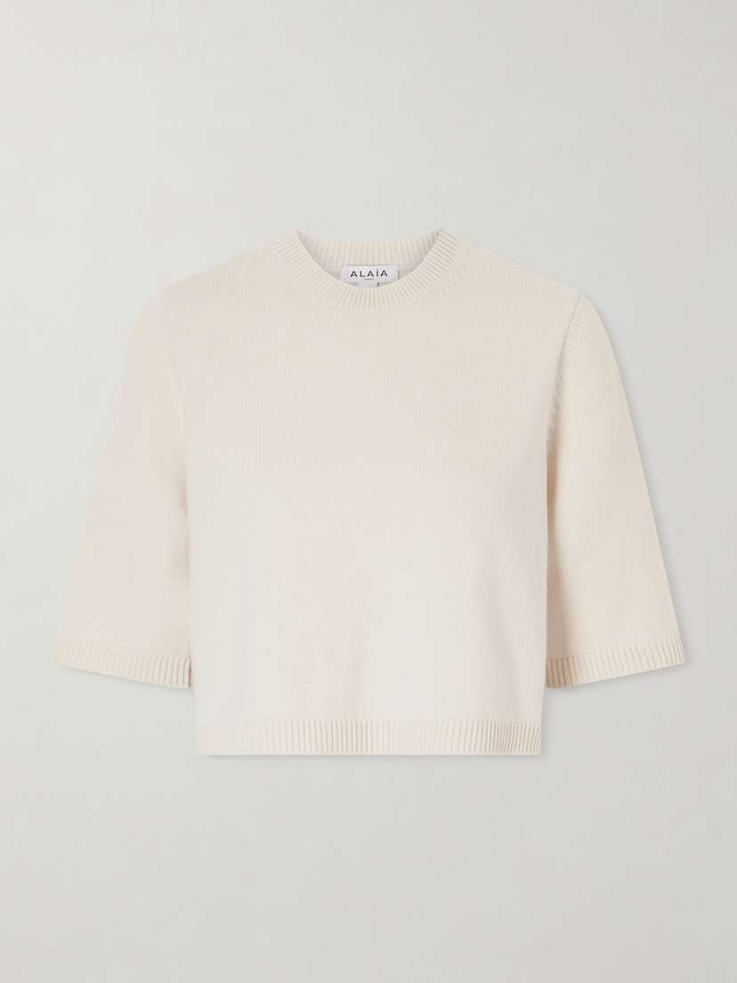 Alaïa Cropped Cashmere-blend Sweater | Thumbnail 5 Alaïa Cropped Cashmere-blend Sweater | Thumbnail 5
