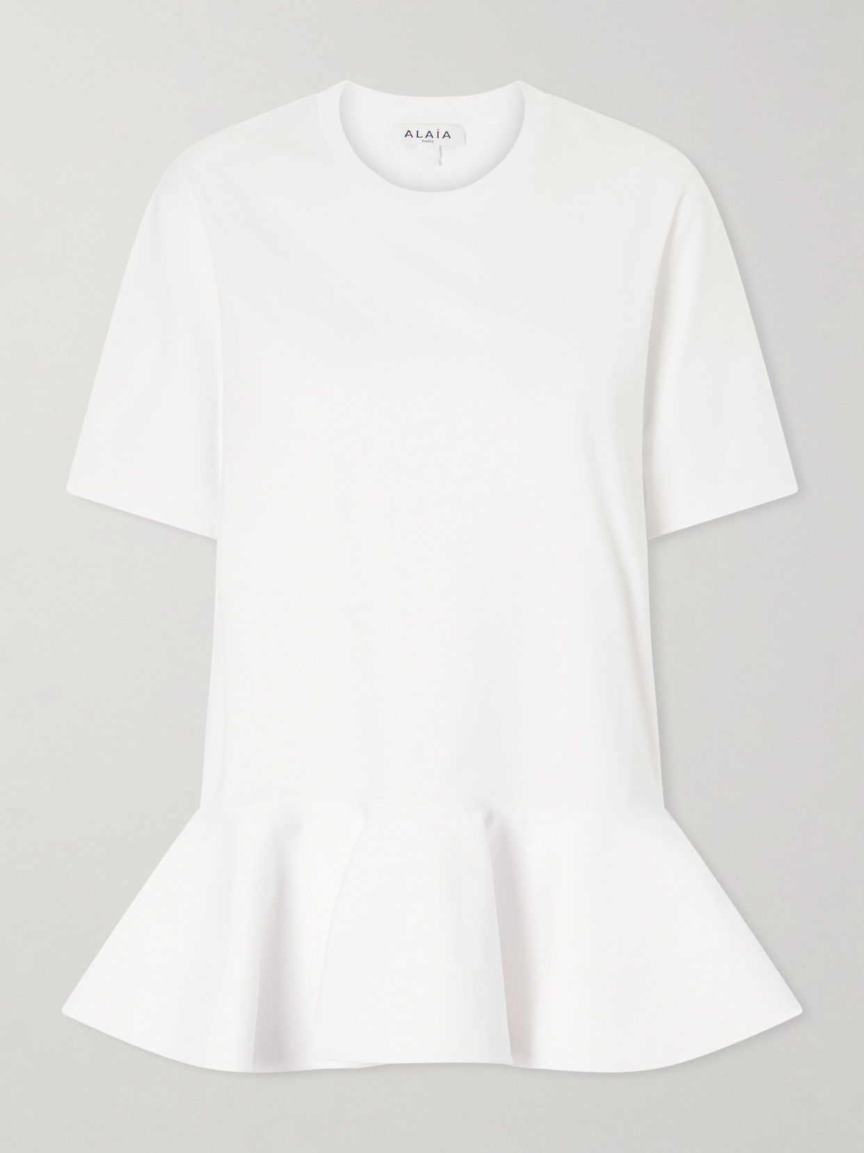 Alaïa - Peplum Cotton-jersey T-shirt - White