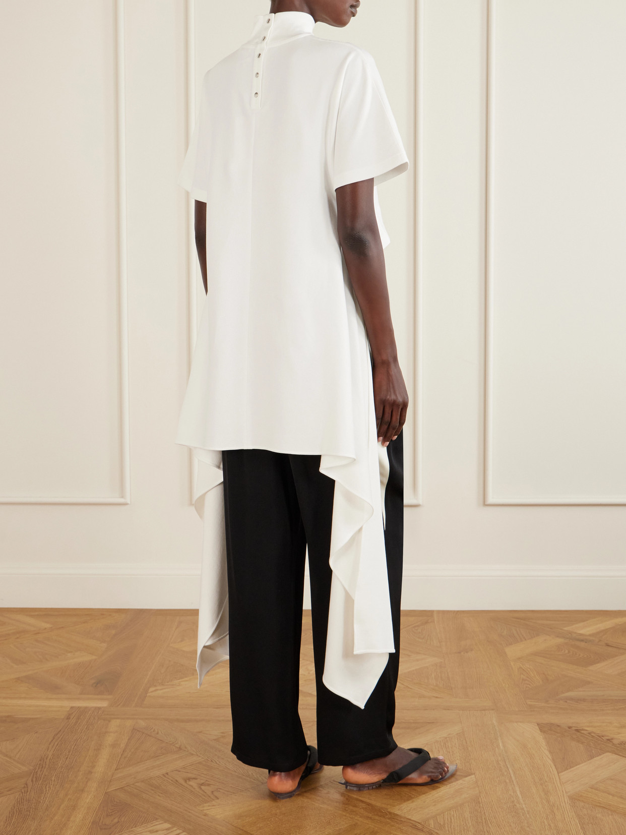 Alaïa - Asymmetric Cotton-Blend Jersey T-Shirt