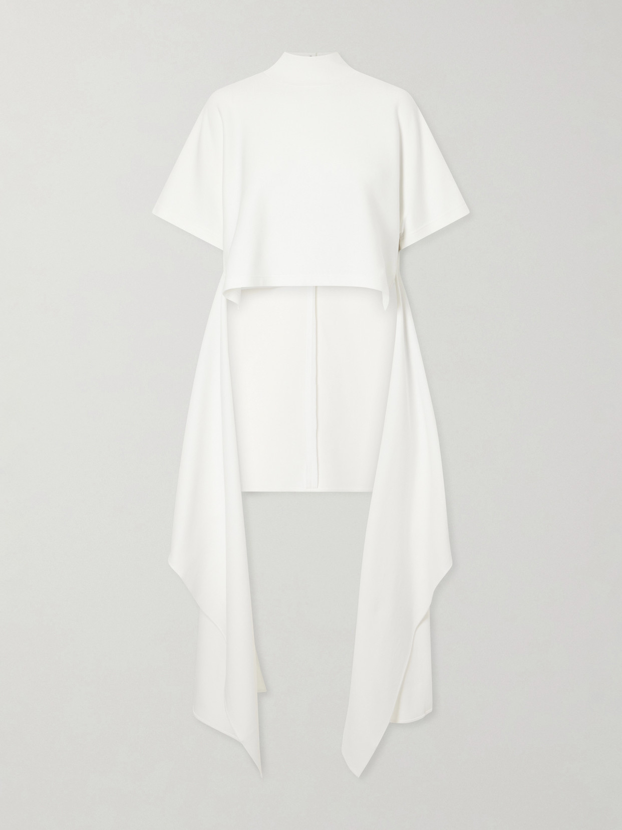 Alaïa Asymmetric Cotton-blend Jersey T-shirt In Neutral