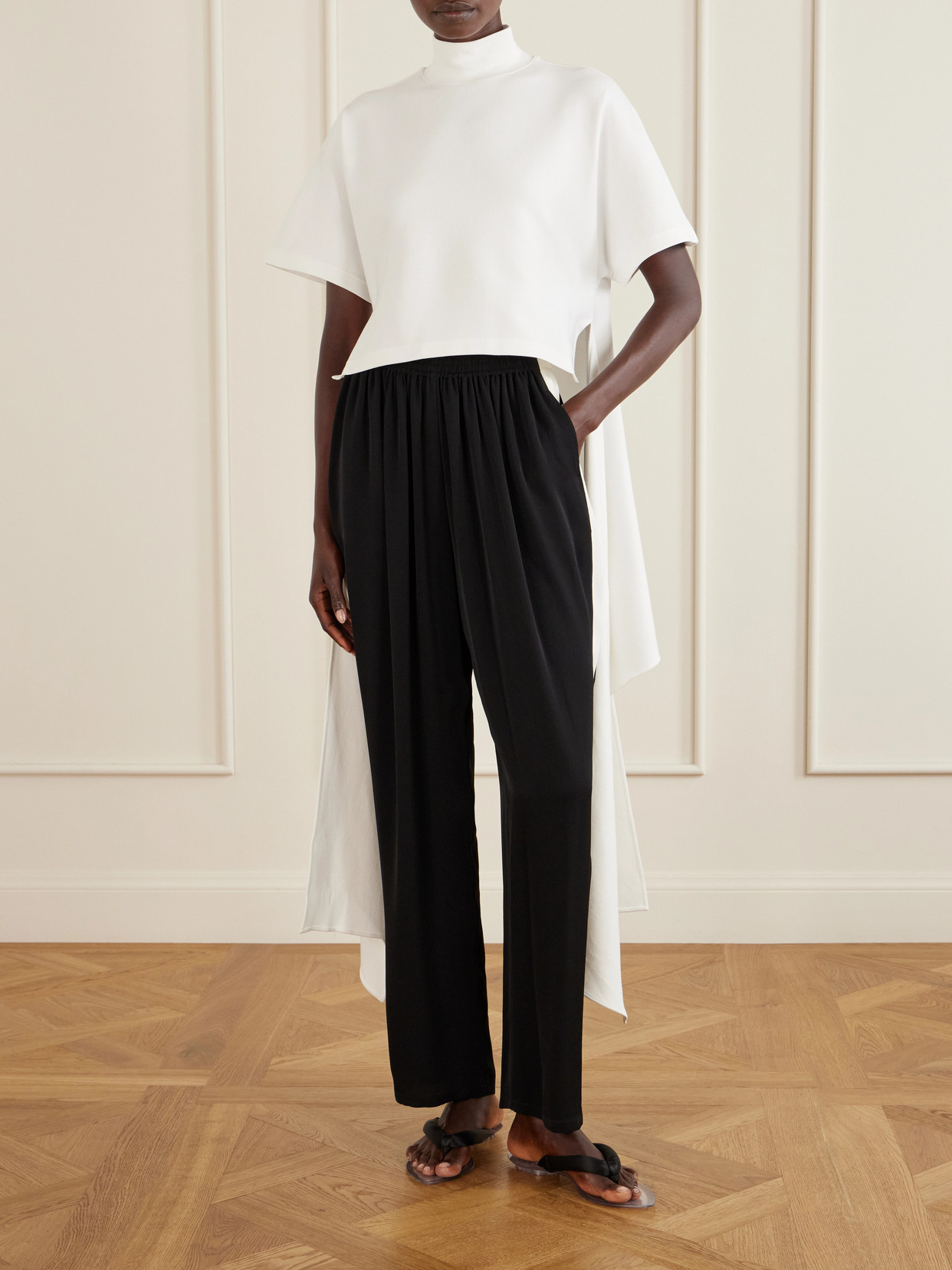 Alaïa - Asymmetric Cotton-Blend Jersey T-Shirt