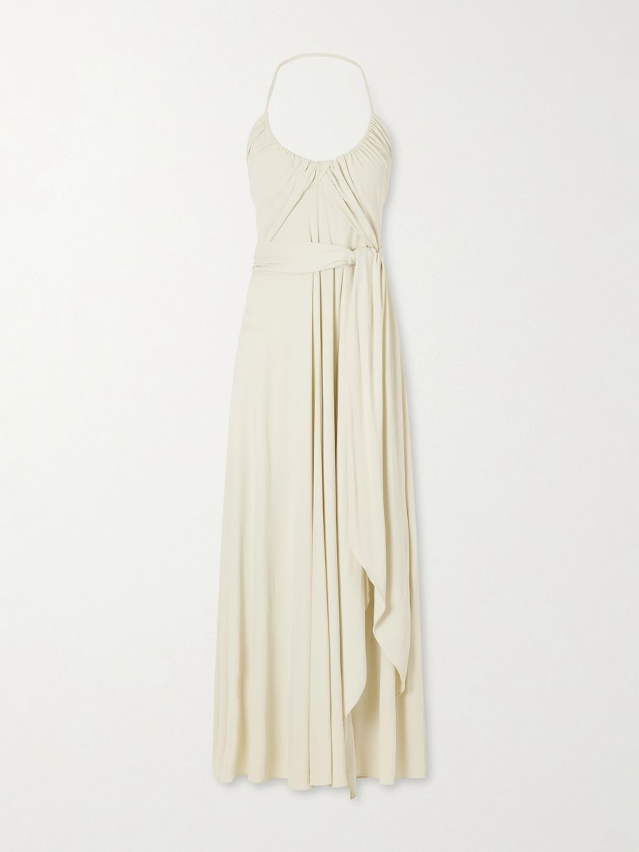 Halter jersey maxi dress
