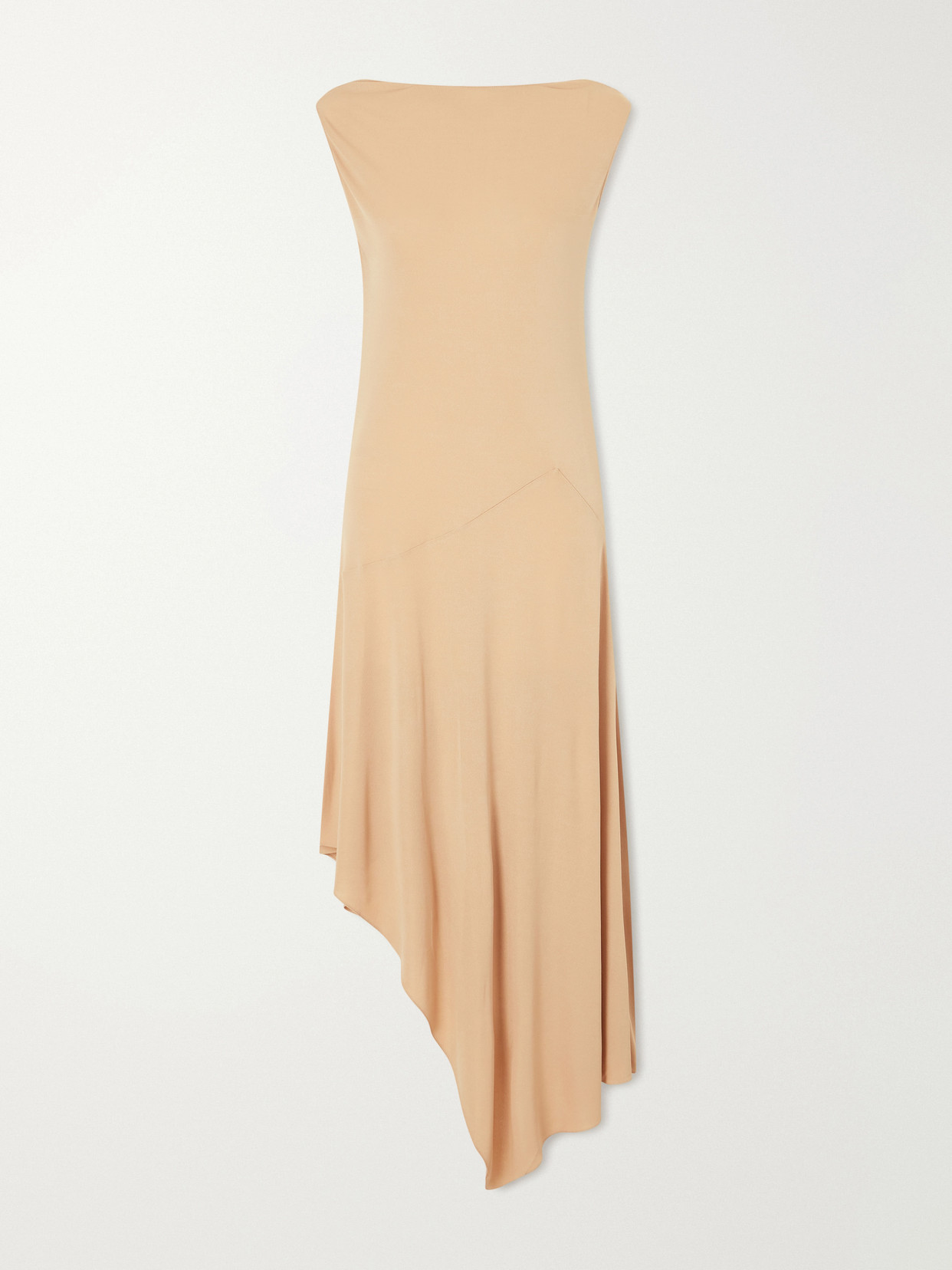 Alaïa Asymmetrical Jersey-crepe Midi Dress In Neutral