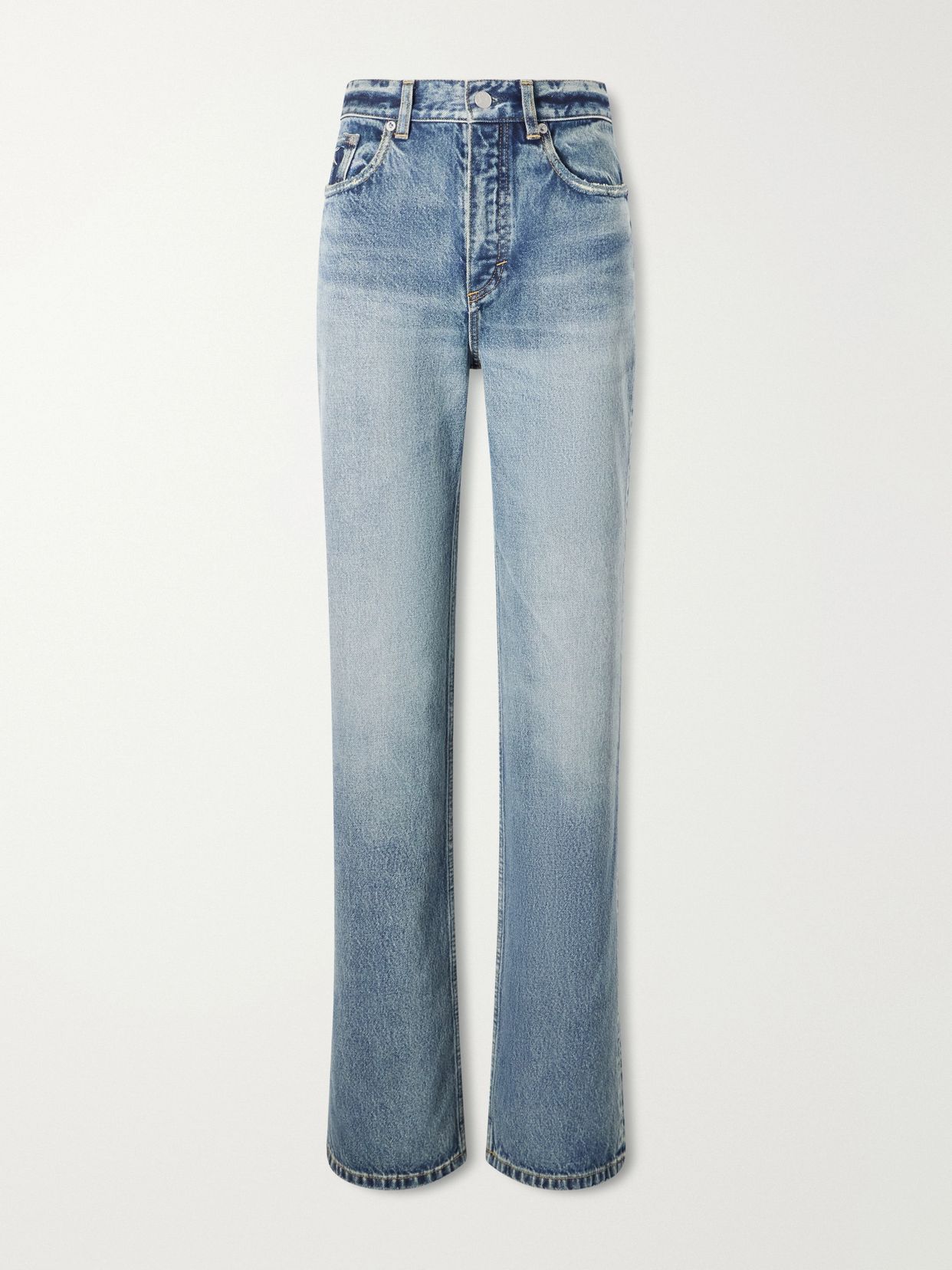 high waist straight leg jeans